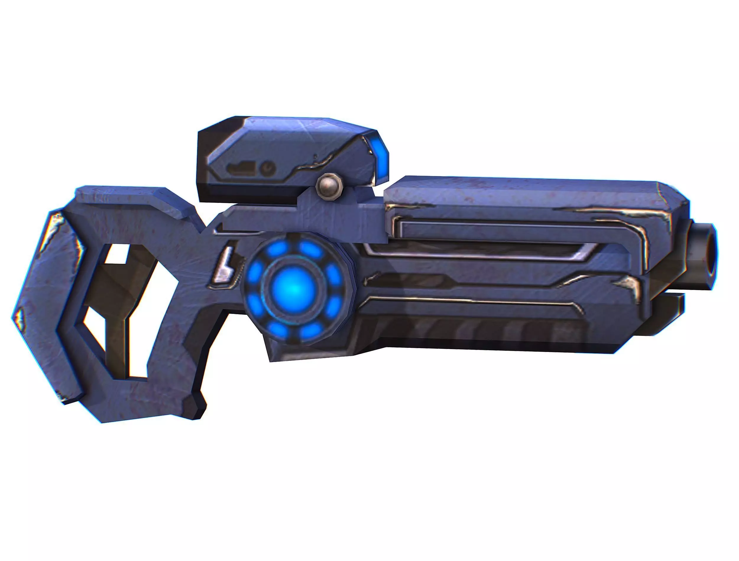 Assault rifle of the future weapon gun Nuff barrel blaster laser Low-poly 3D model_0