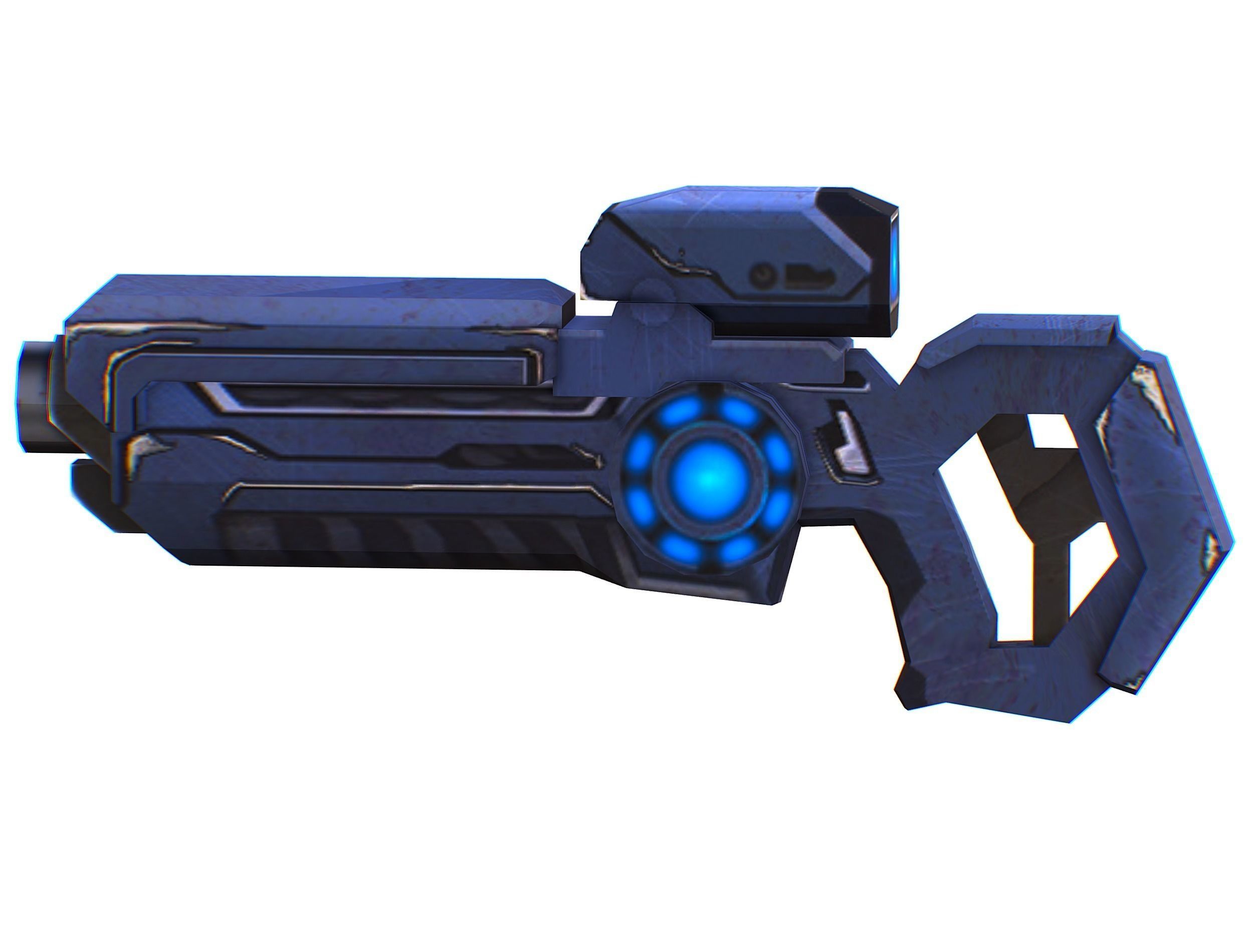 Assault rifle of the future weapon gun Nuff barrel blaster laser Low-poly 3D model_21