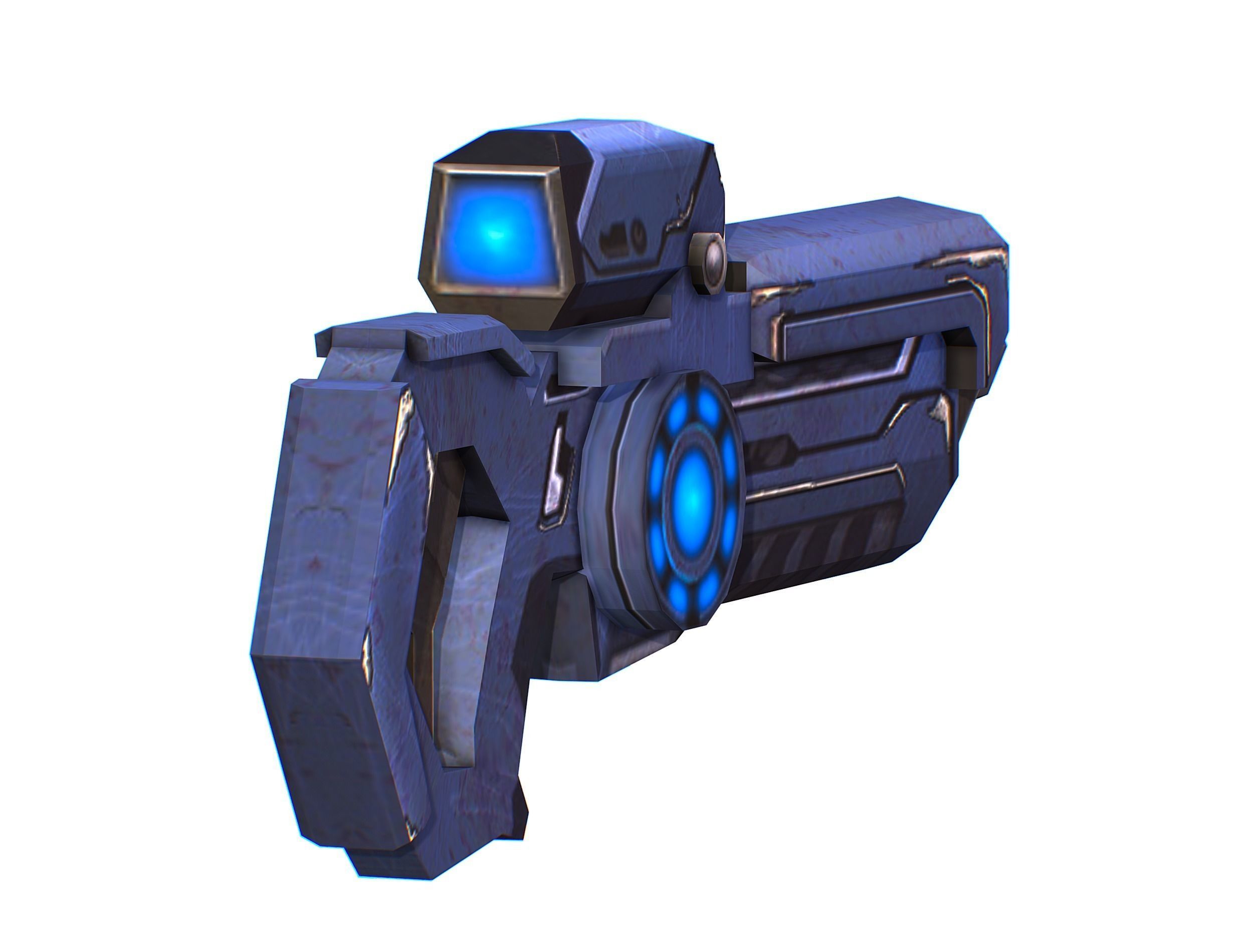 Assault rifle of the future weapon gun Nuff barrel blaster laser Low-poly 3D model_9