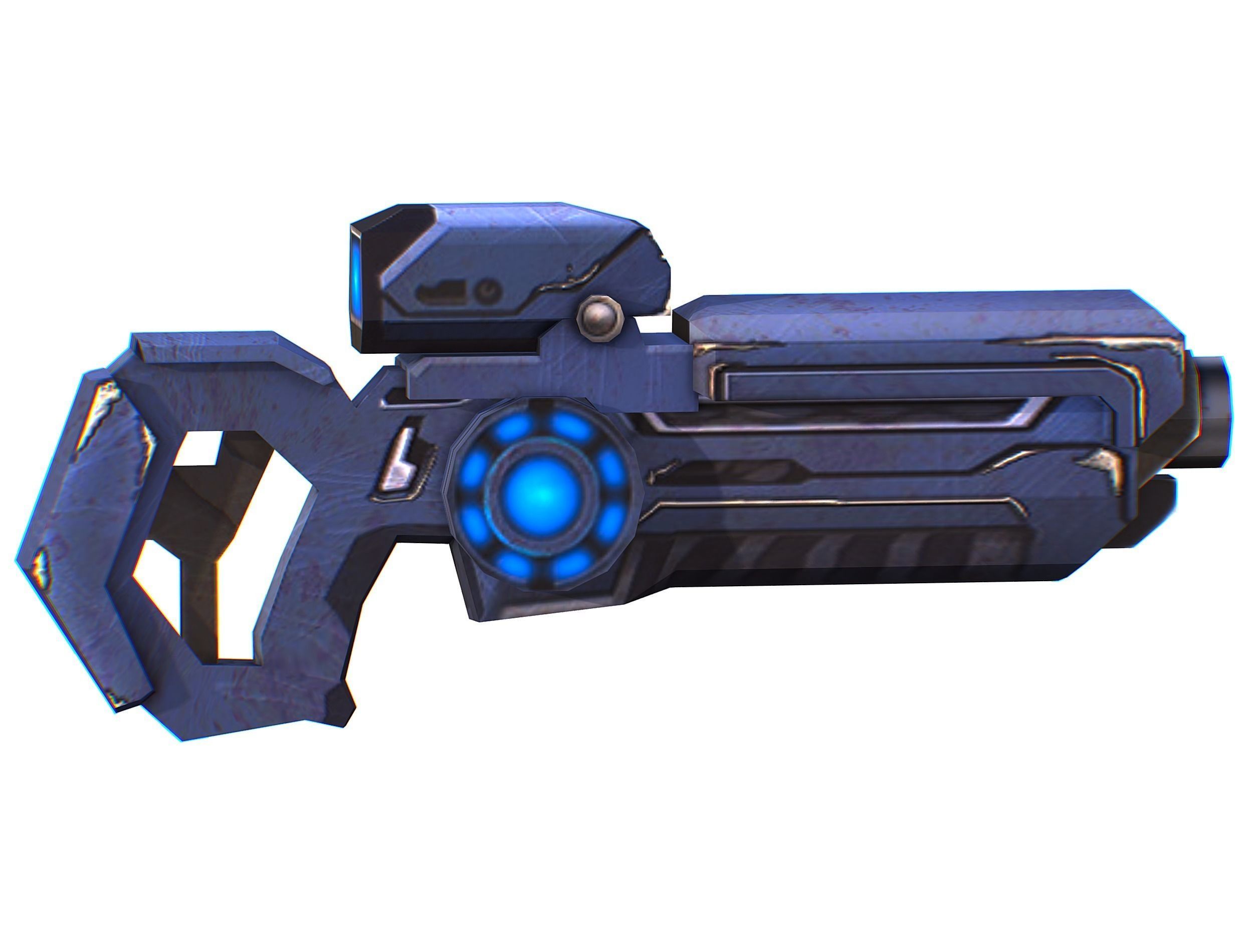 Assault rifle of the future weapon gun Nuff barrel blaster laser Low-poly 3D model_2