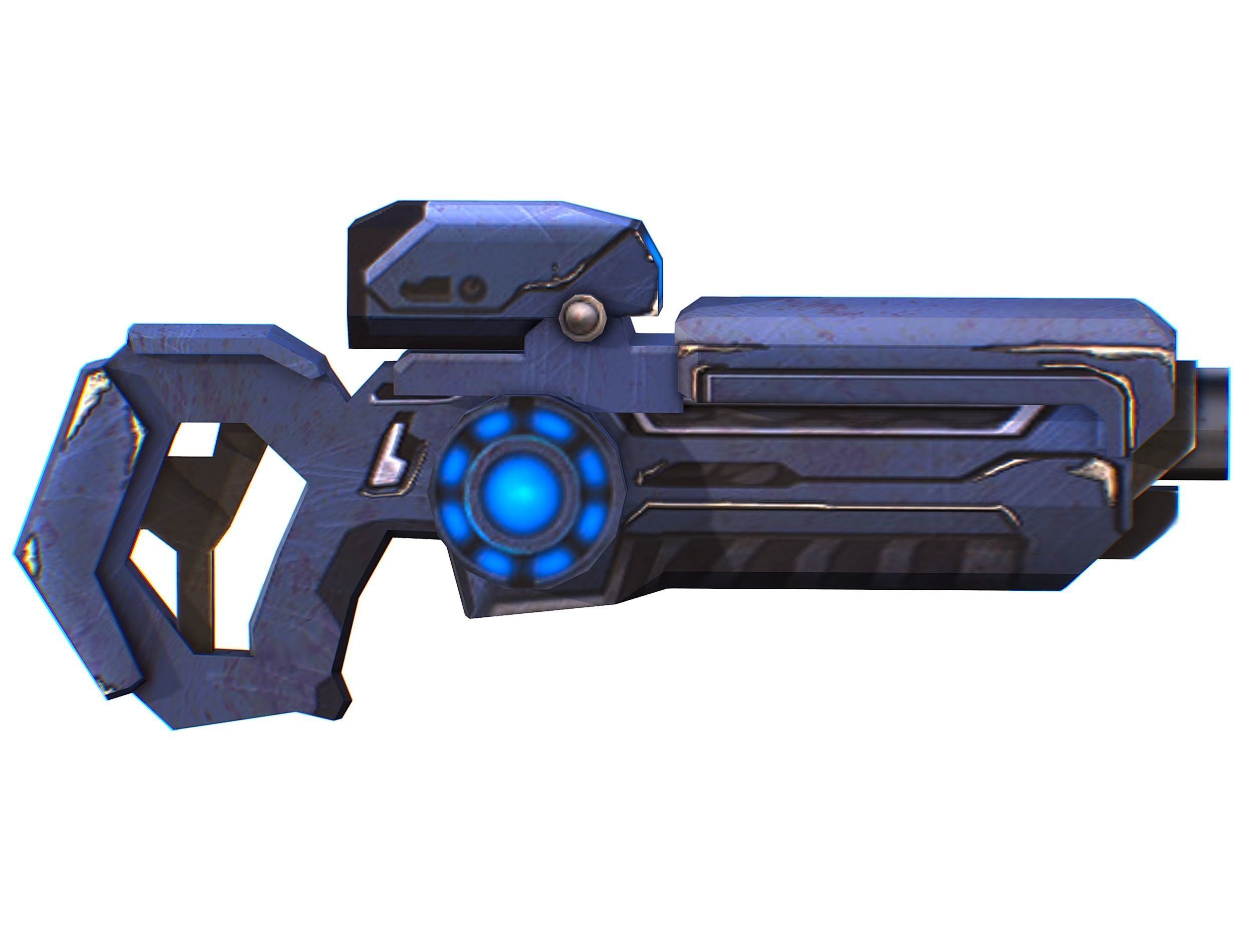 Assault rifle of the future weapon gun Nuff barrel blaster laser Low-poly 3D model_1