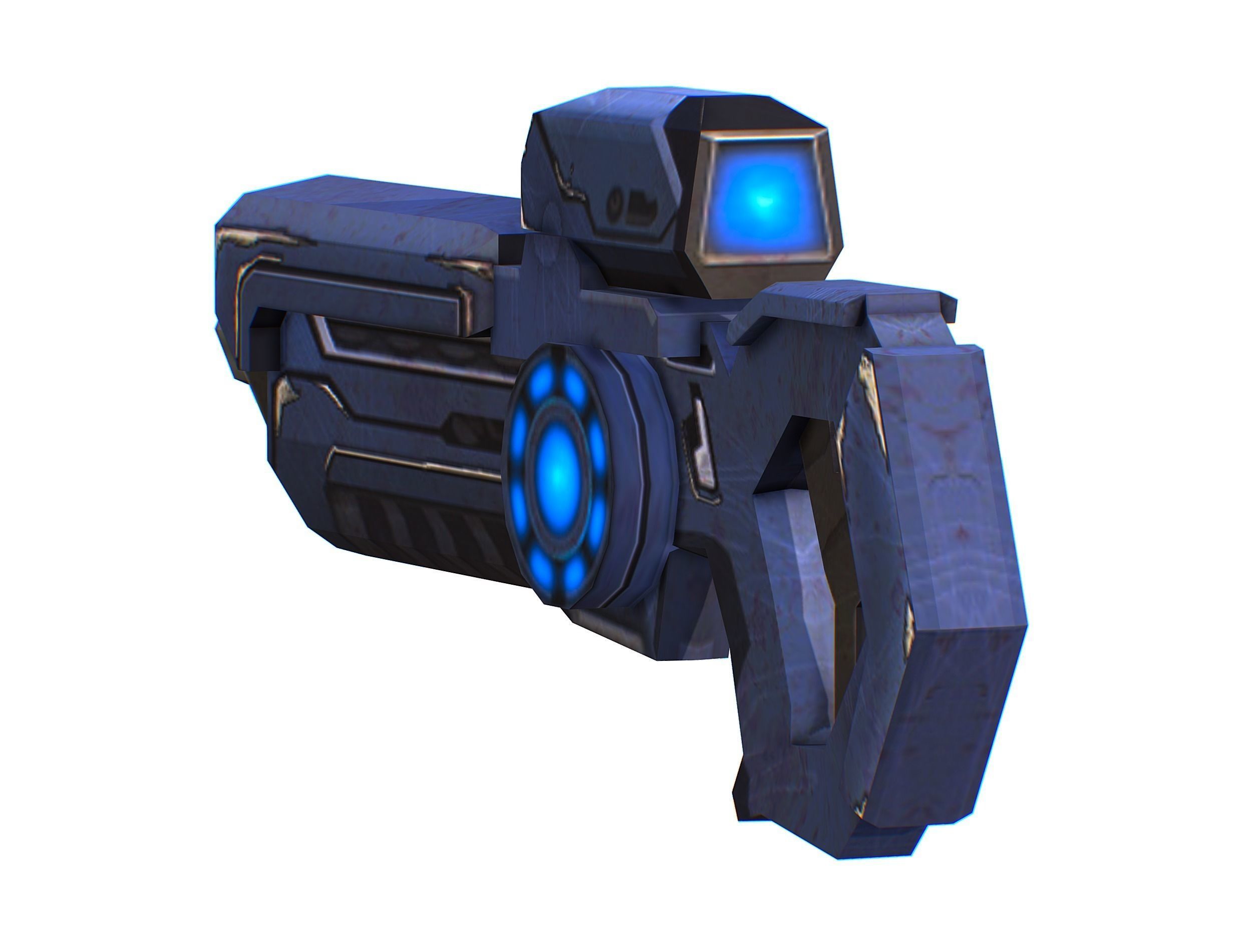 Assault rifle of the future weapon gun Nuff barrel blaster laser Low-poly 3D model_15