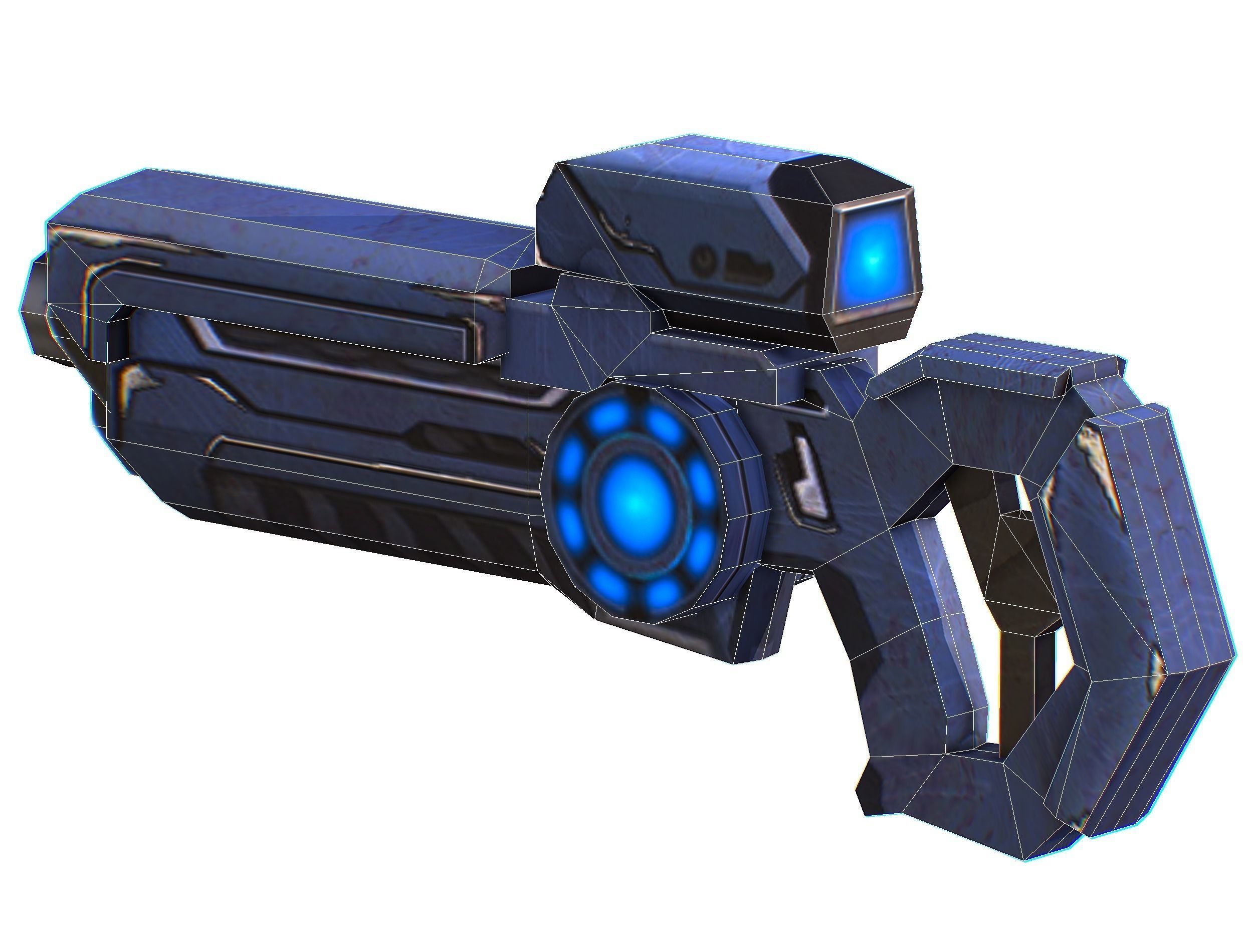 Assault rifle of the future weapon gun Nuff barrel blaster laser Low-poly 3D model_47