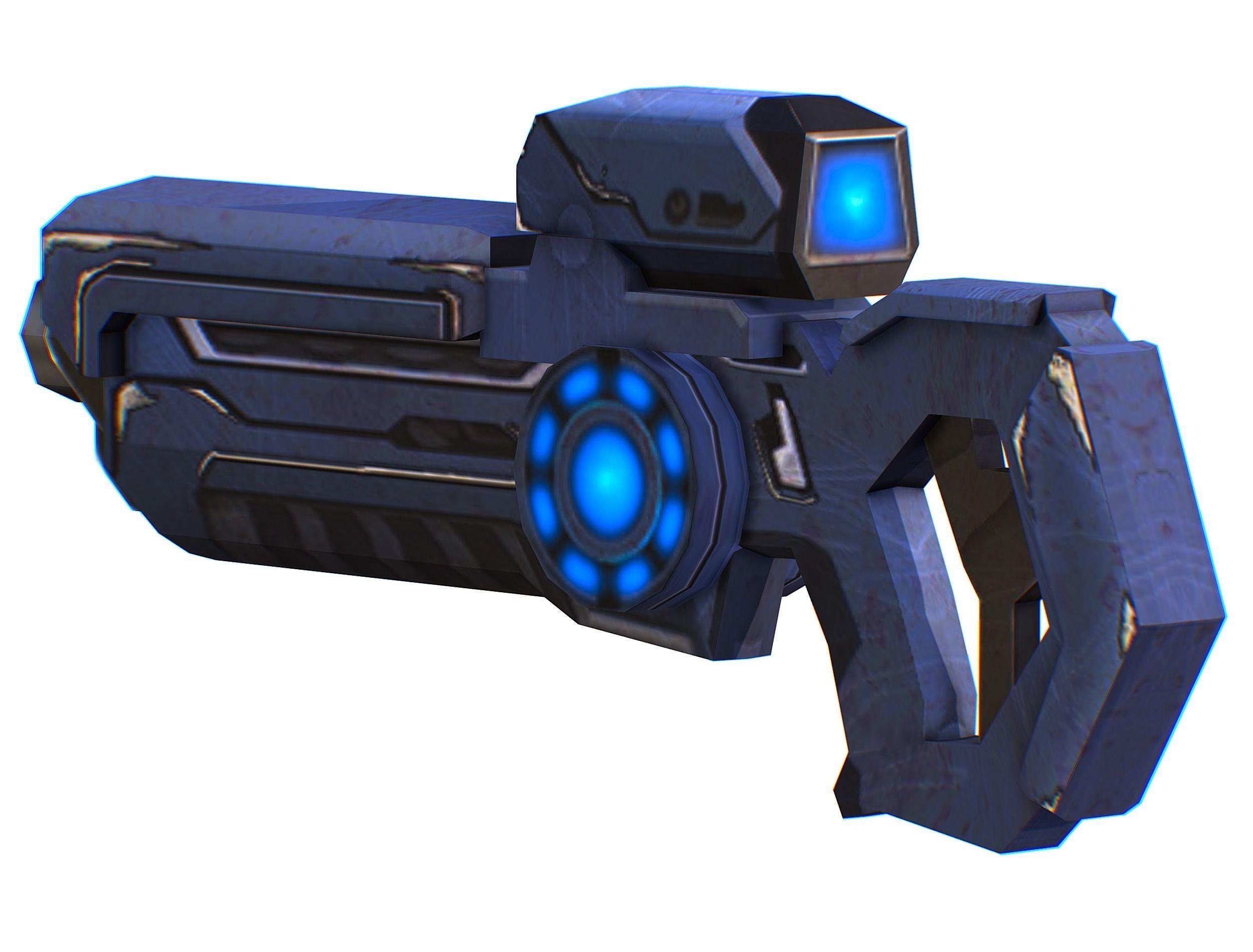 Assault rifle of the future weapon gun Nuff barrel blaster laser Low-poly 3D model_17