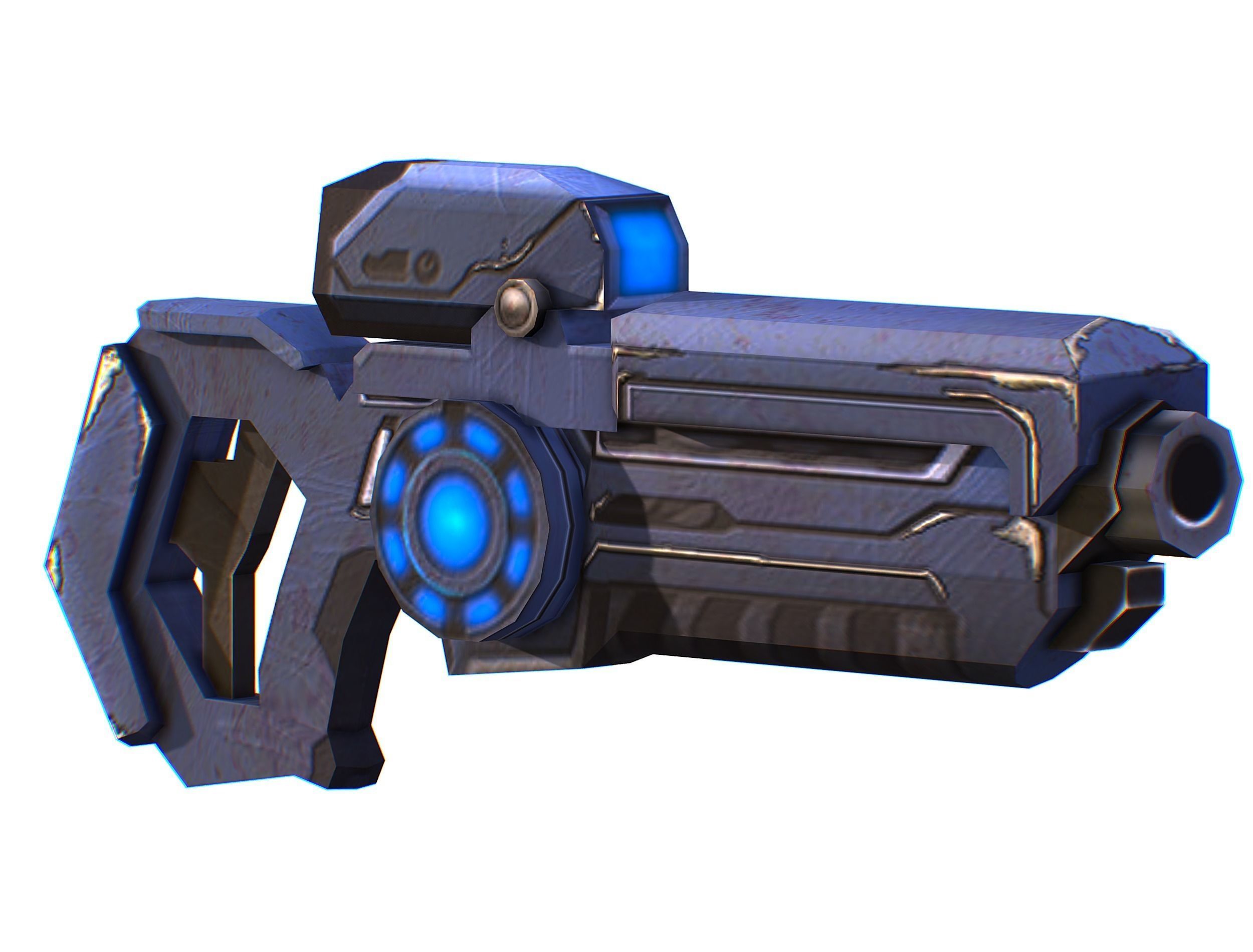 Assault rifle of the future weapon gun Nuff barrel blaster laser Low-poly 3D model_34