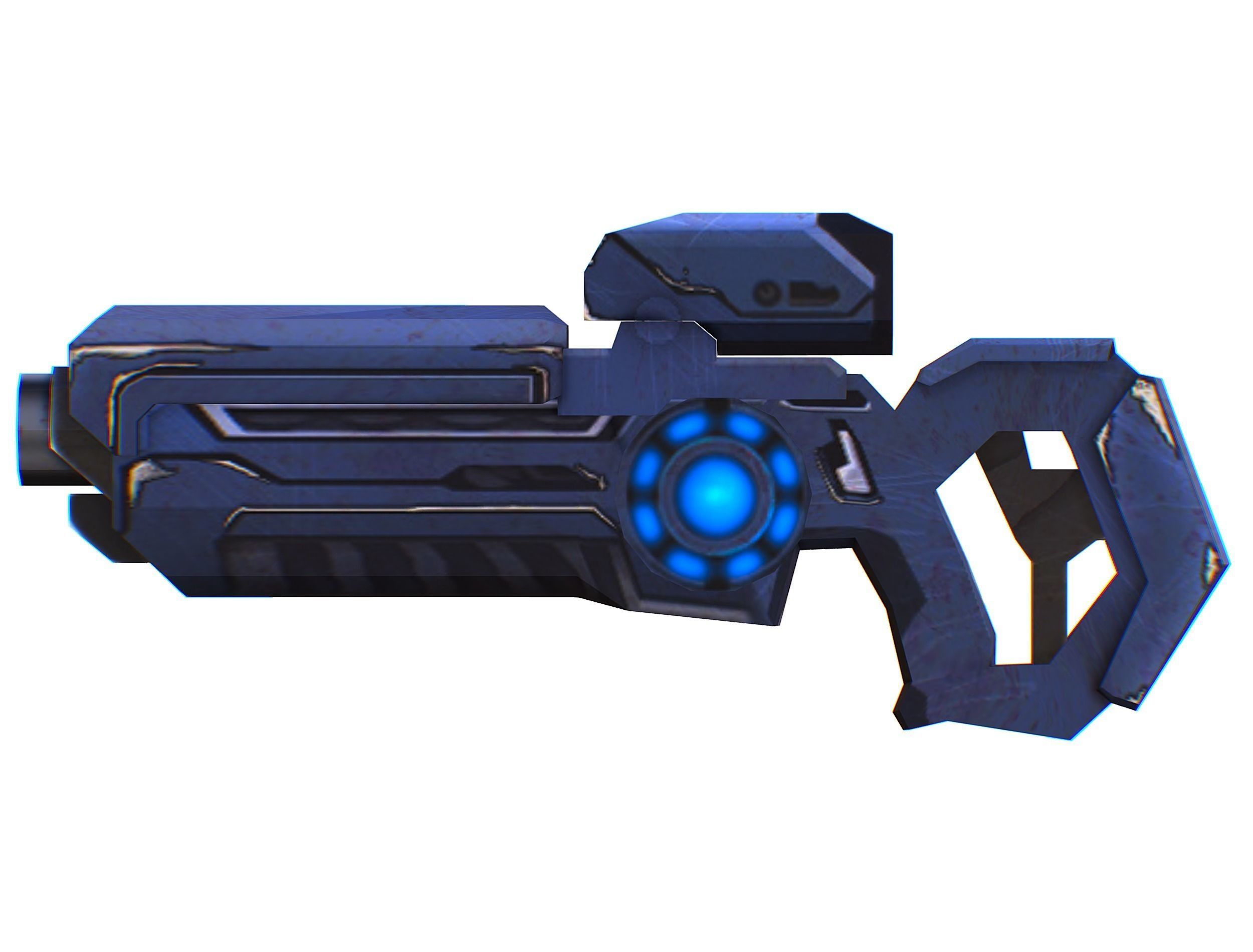 Assault rifle of the future weapon gun Nuff barrel blaster laser Low-poly 3D model_43