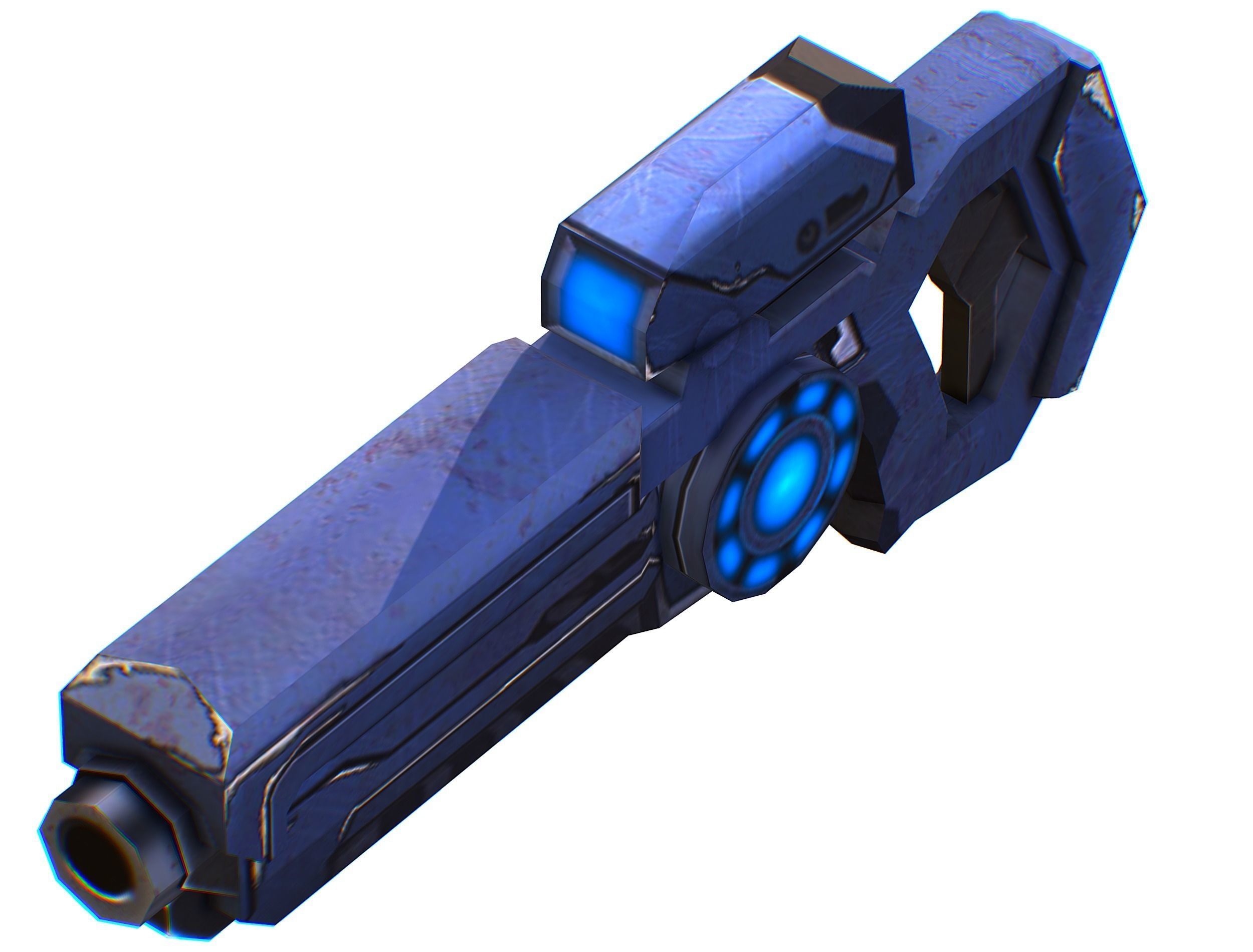 Assault rifle of the future weapon gun Nuff barrel blaster laser Low-poly 3D model_38