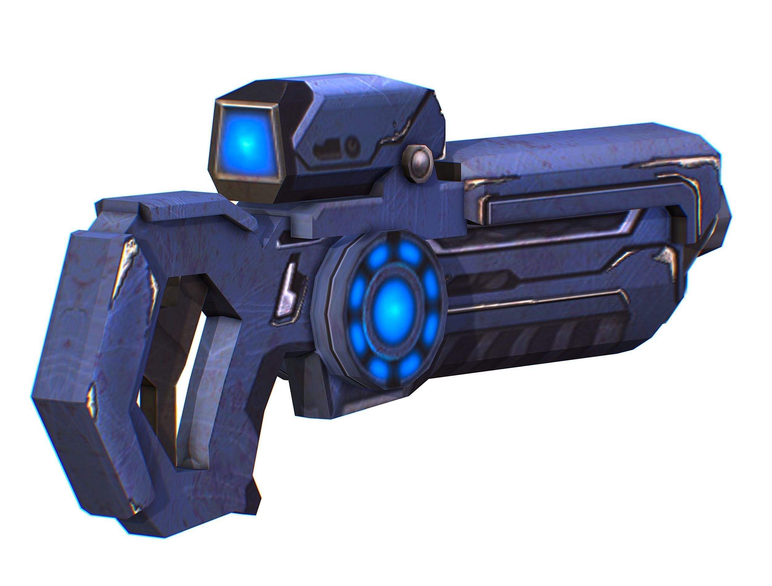 Assault rifle of the future weapon gun Nuff barrel blaster laser Low-poly 3D model_7