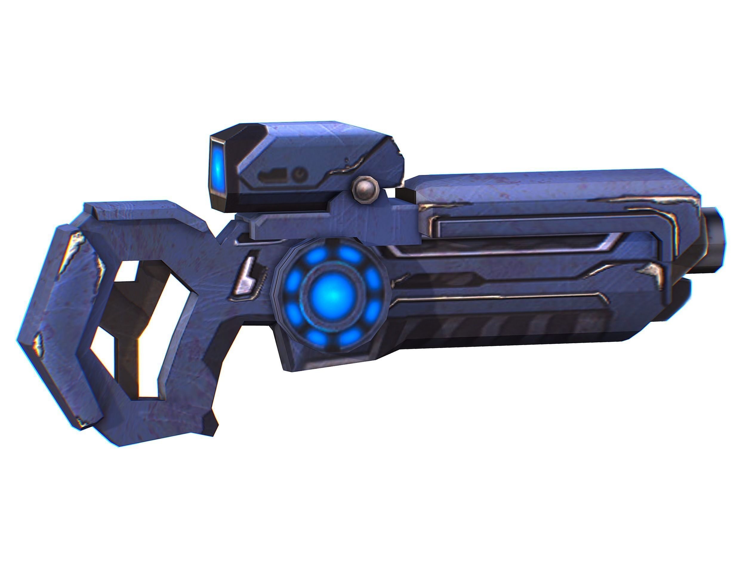 Assault rifle of the future weapon gun Nuff barrel blaster laser Low-poly 3D model_3