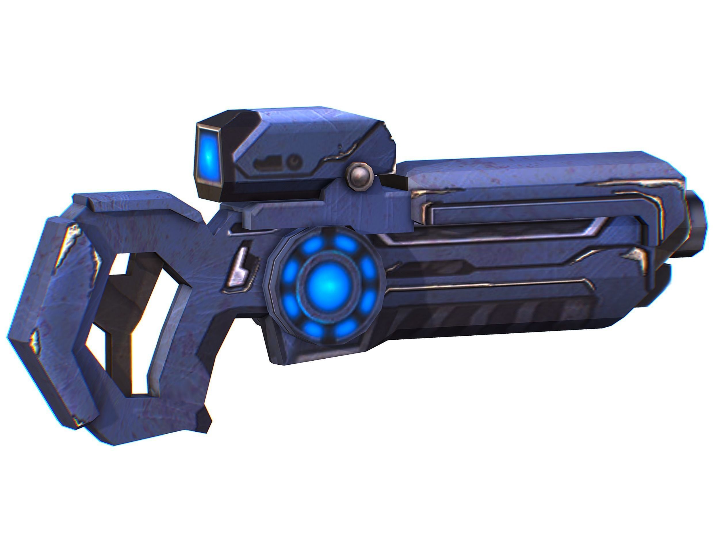 Assault rifle of the future weapon gun Nuff barrel blaster laser Low-poly 3D model_4