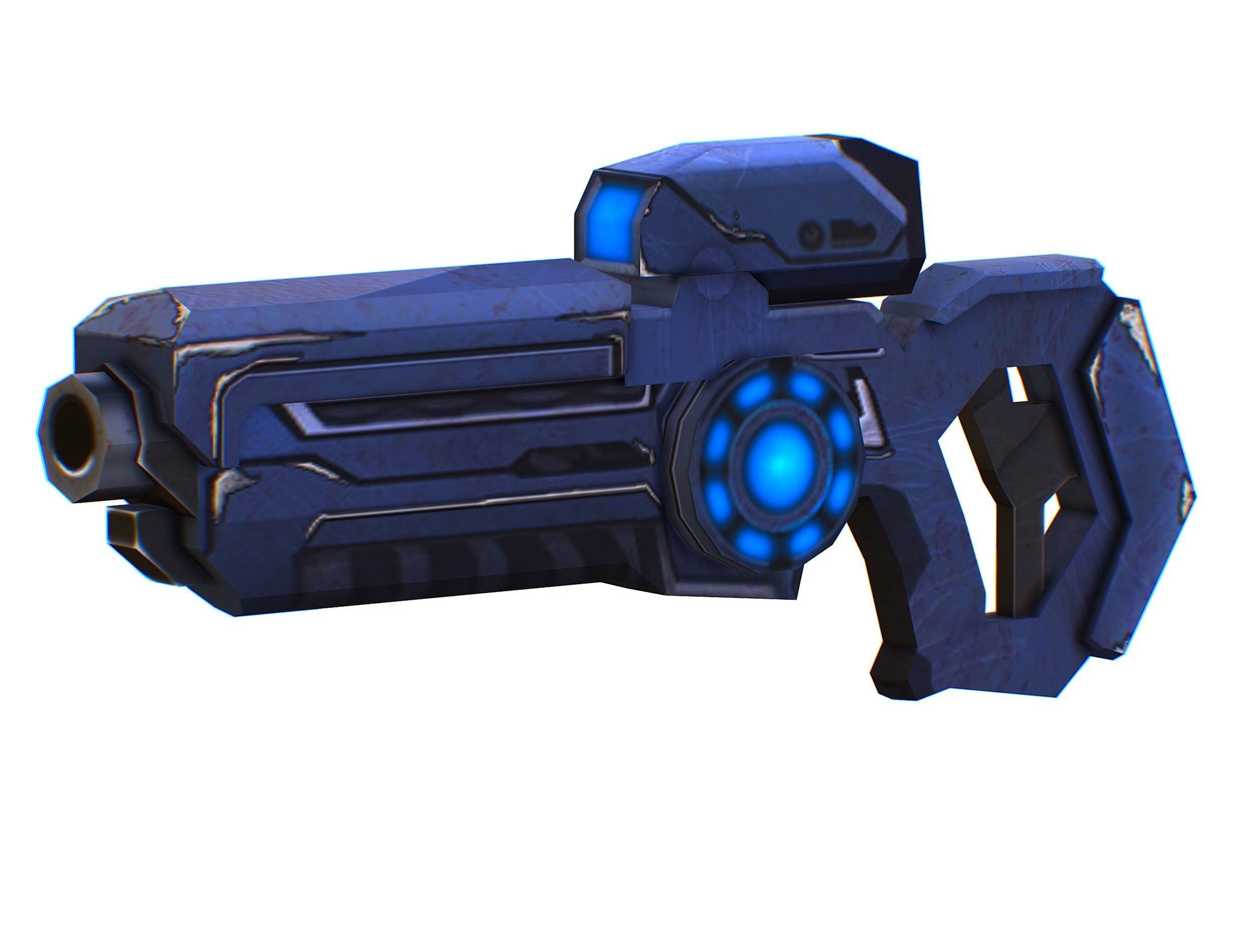 Assault rifle of the future weapon gun Nuff barrel blaster laser Low-poly 3D model_24