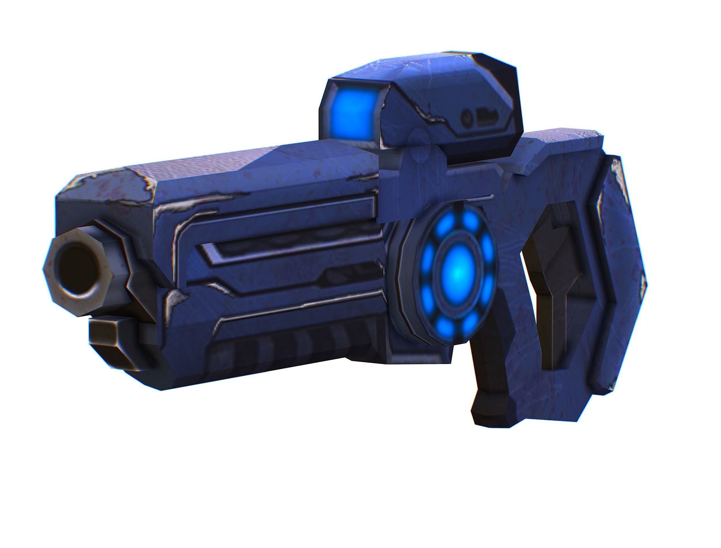 Assault rifle of the future weapon gun Nuff barrel blaster laser Low-poly 3D model_26