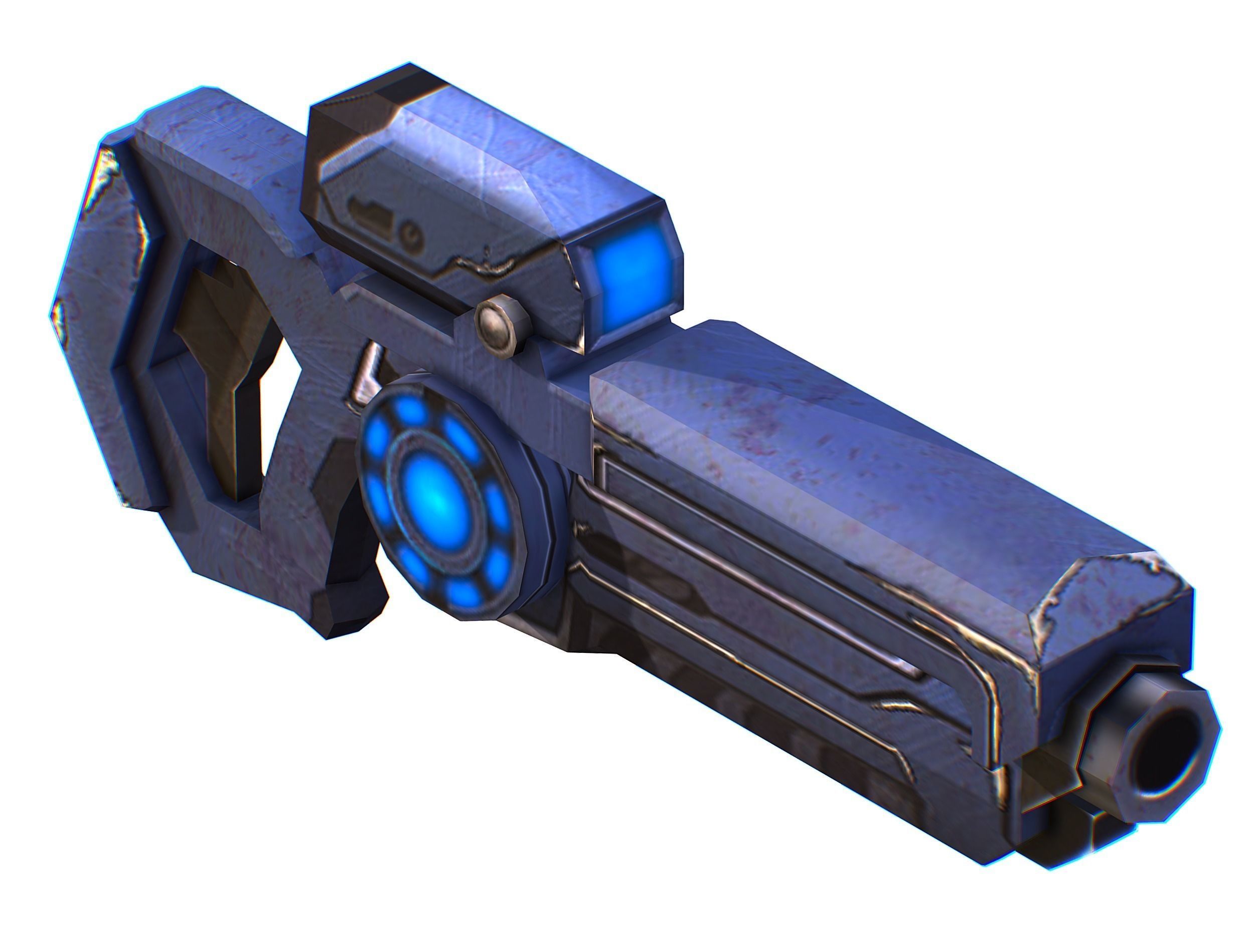 Assault rifle of the future weapon gun Nuff barrel blaster laser Low-poly 3D model_37