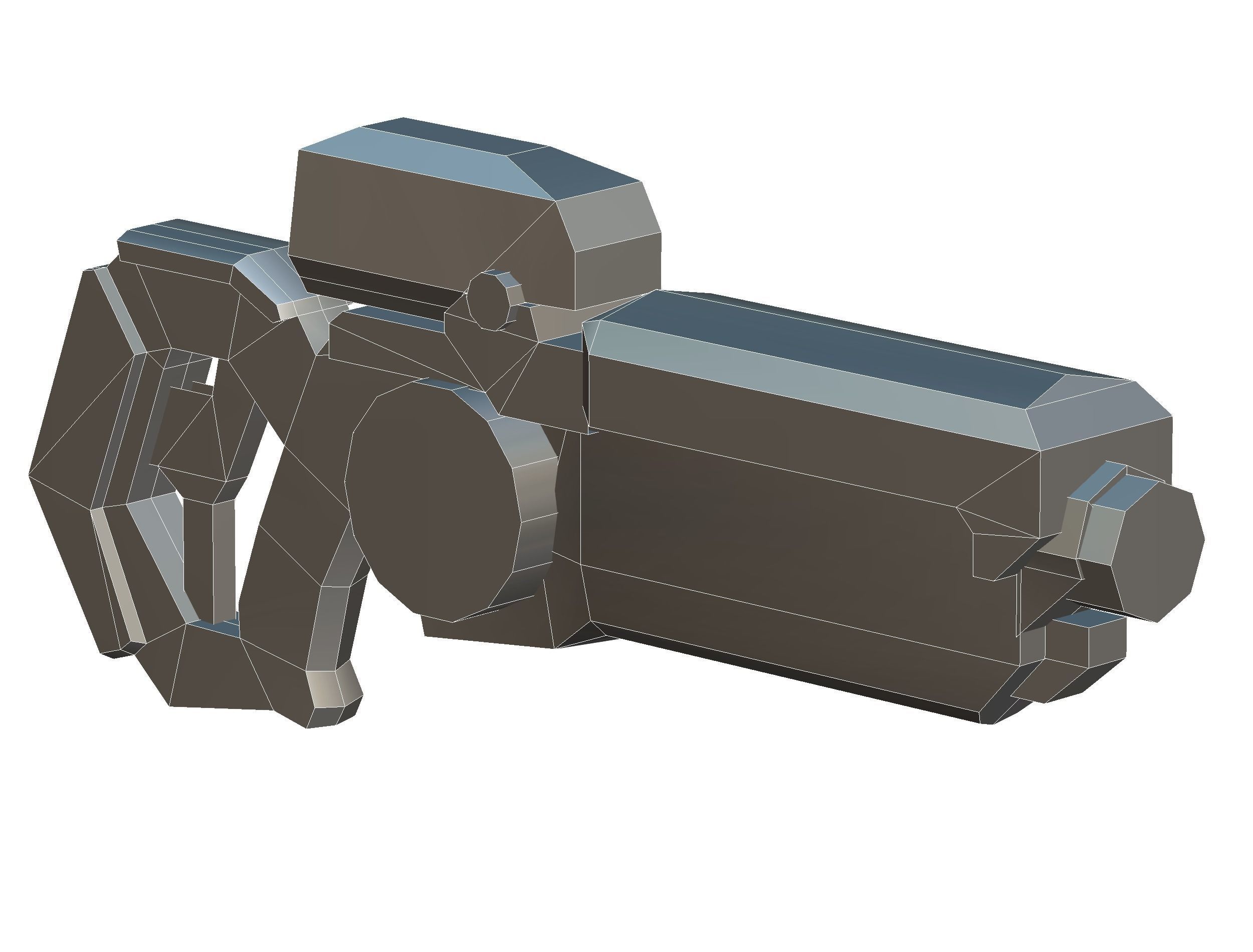 Assault rifle of the future weapon gun Nuff barrel blaster laser Low-poly 3D model_46
