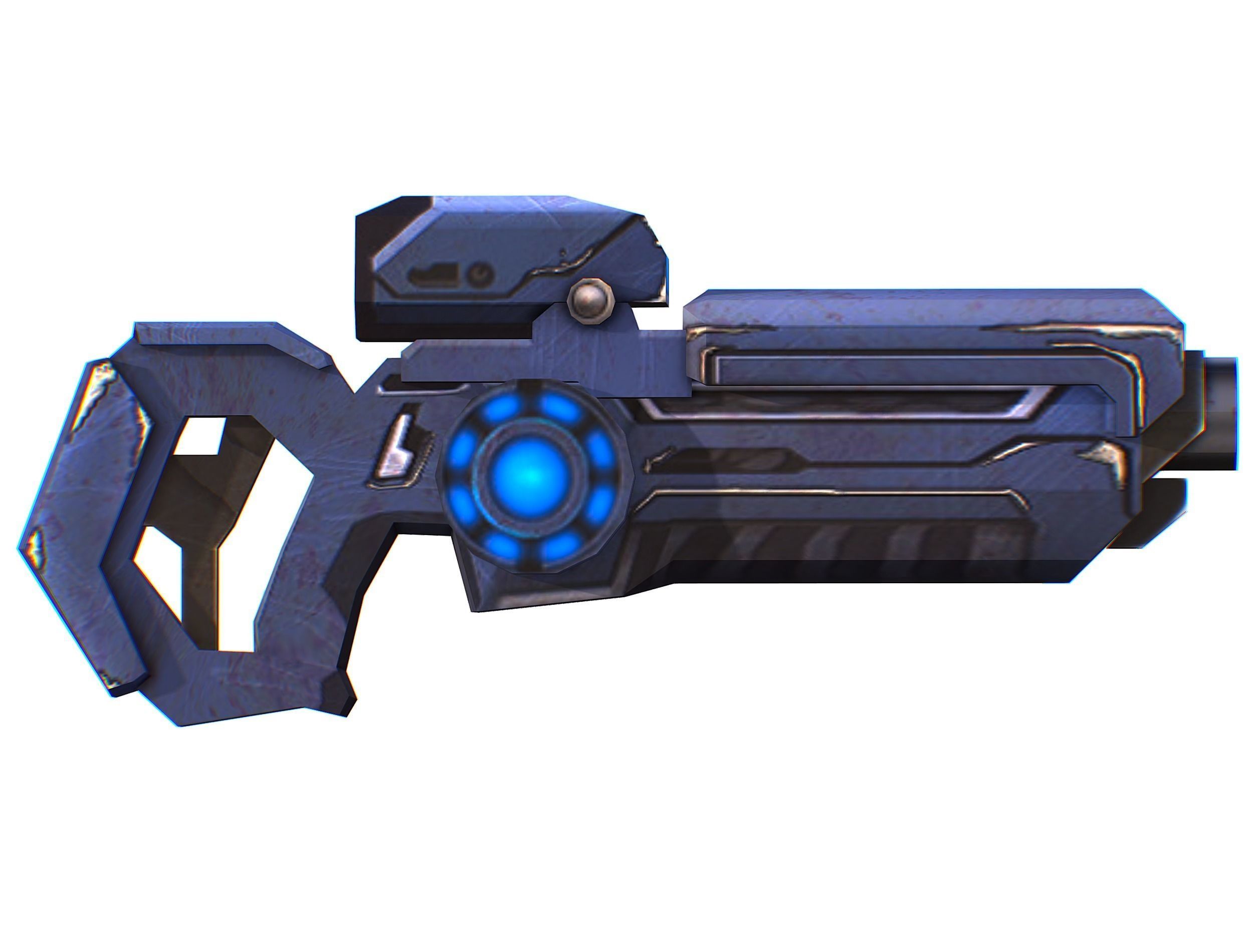 Assault rifle of the future weapon gun Nuff barrel blaster laser Low-poly 3D model_41