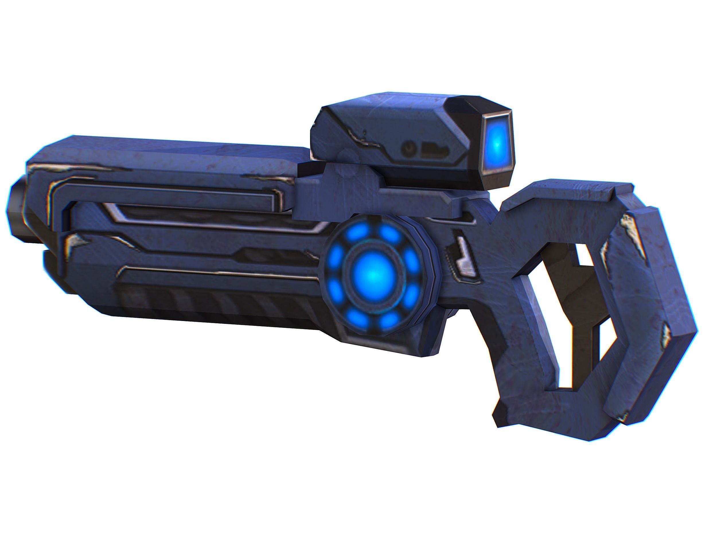 Assault rifle of the future weapon gun Nuff barrel blaster laser Low-poly 3D model_19