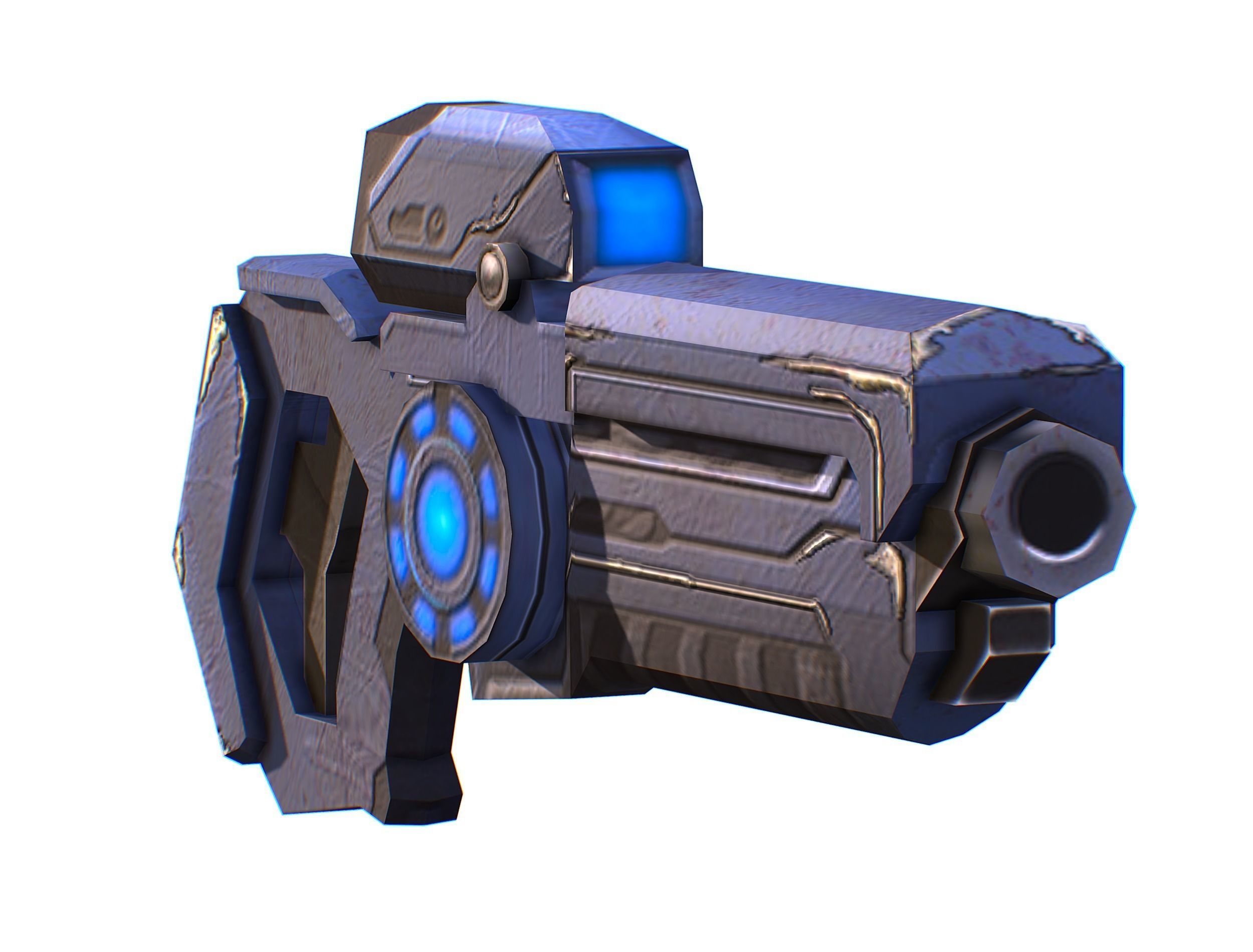 Assault rifle of the future weapon gun Nuff barrel blaster laser Low-poly 3D model_32