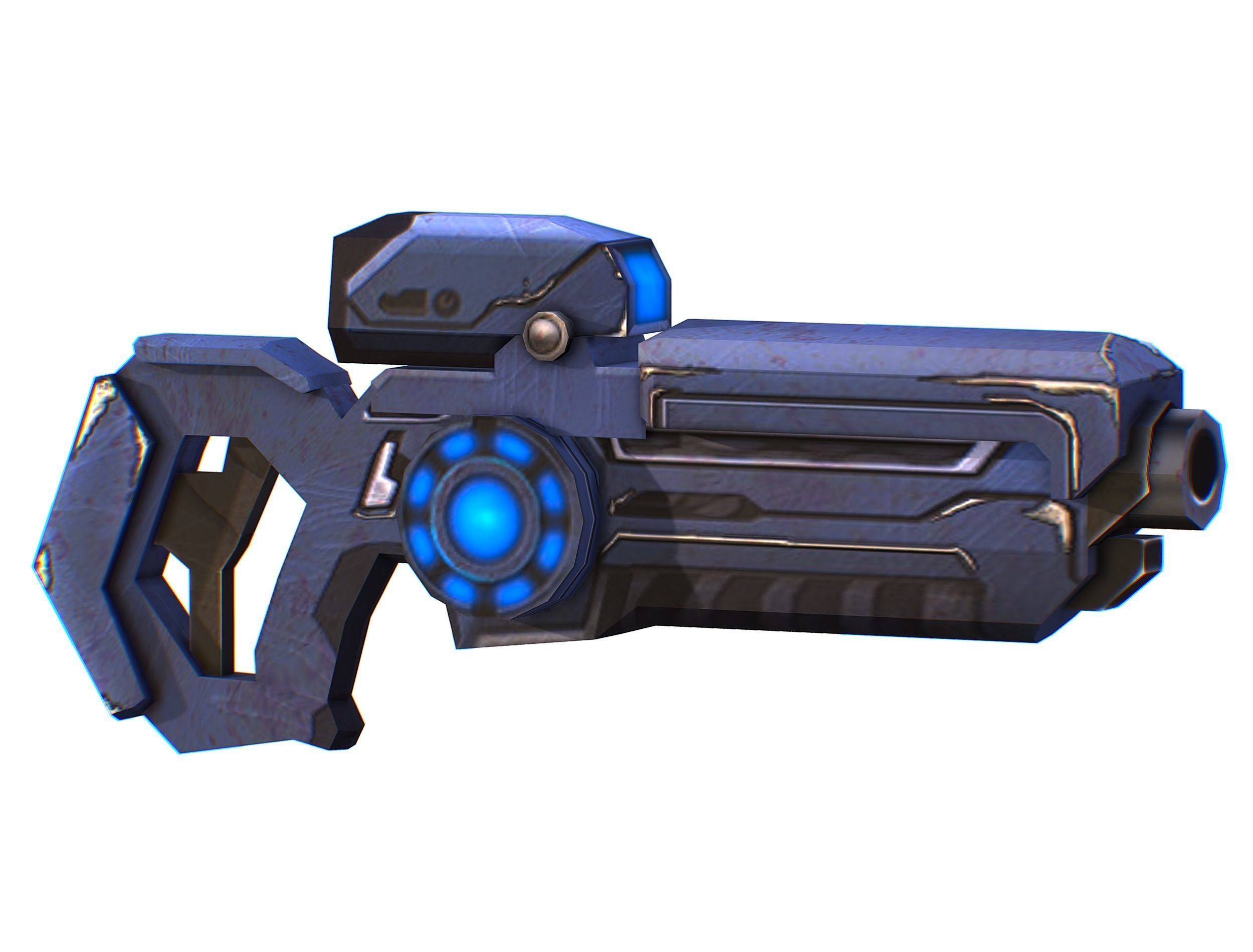 Assault rifle of the future weapon gun Nuff barrel blaster laser Low-poly 3D model_35