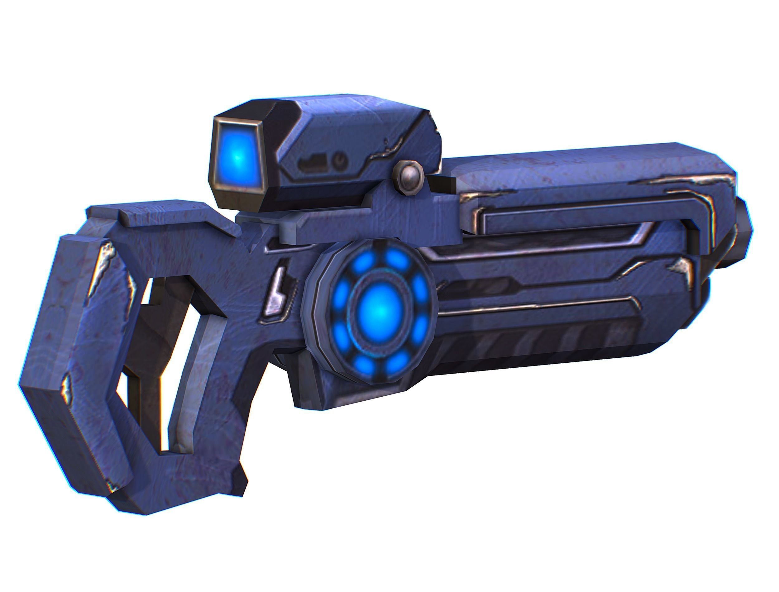 Assault rifle of the future weapon gun Nuff barrel blaster laser Low-poly 3D model_6