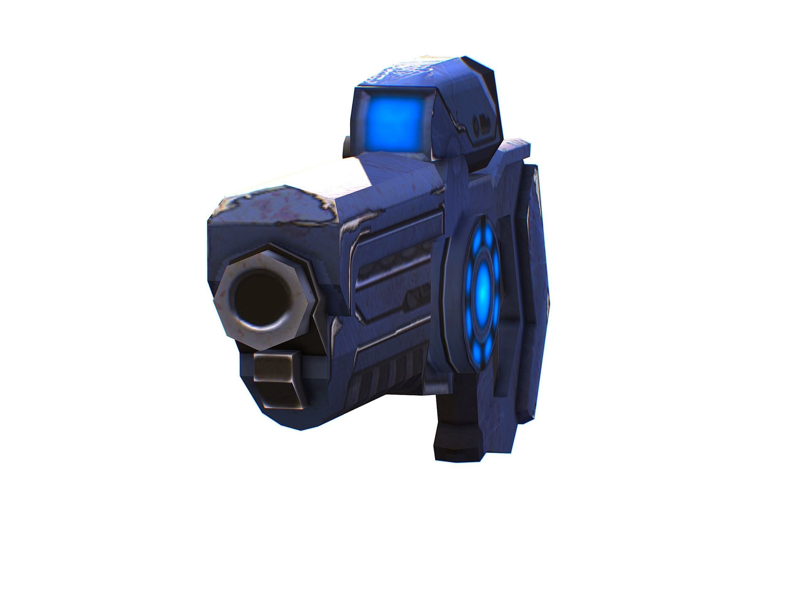 Assault rifle of the future weapon gun Nuff barrel blaster laser Low-poly 3D model_28