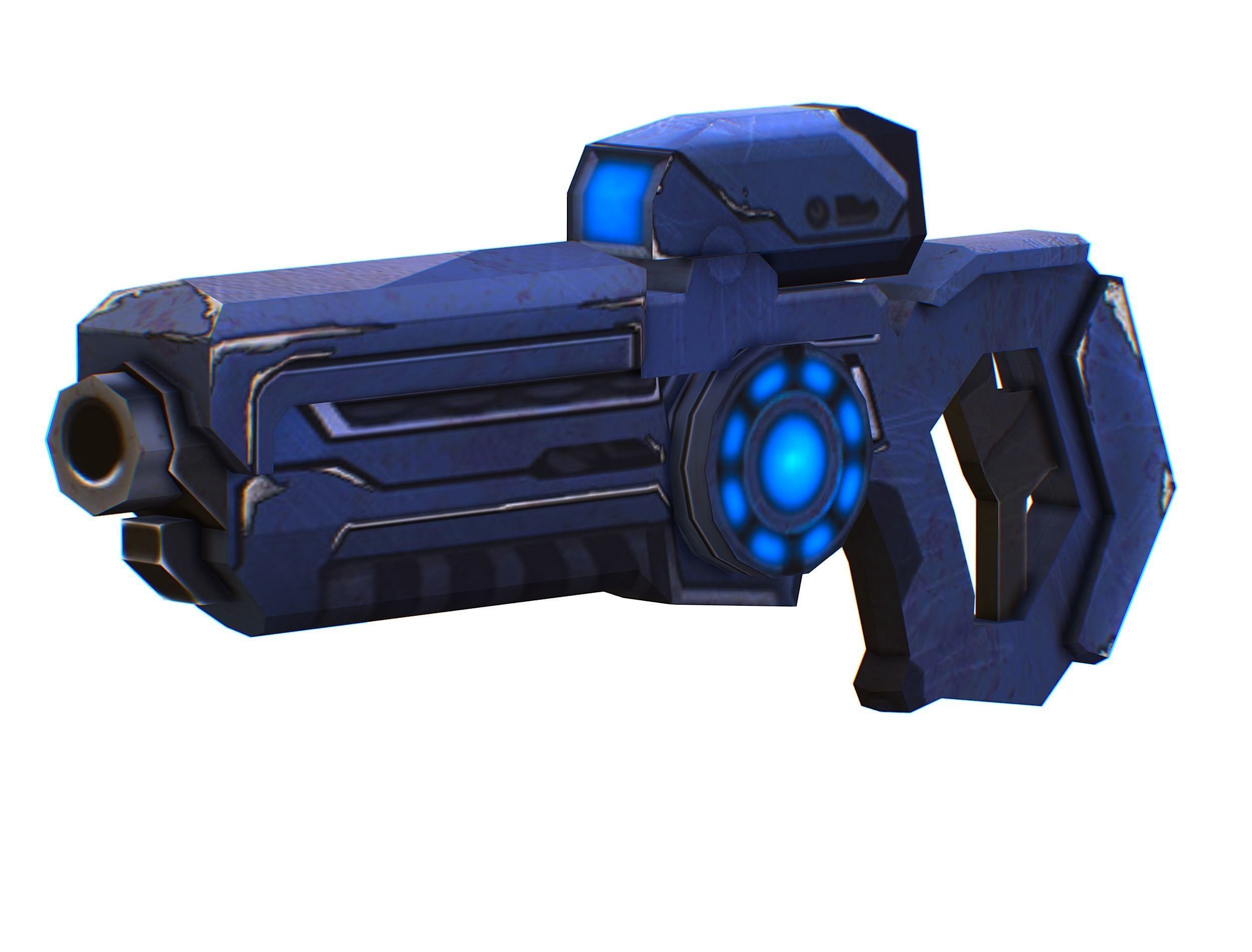 Assault rifle of the future weapon gun Nuff barrel blaster laser Low-poly 3D model_25