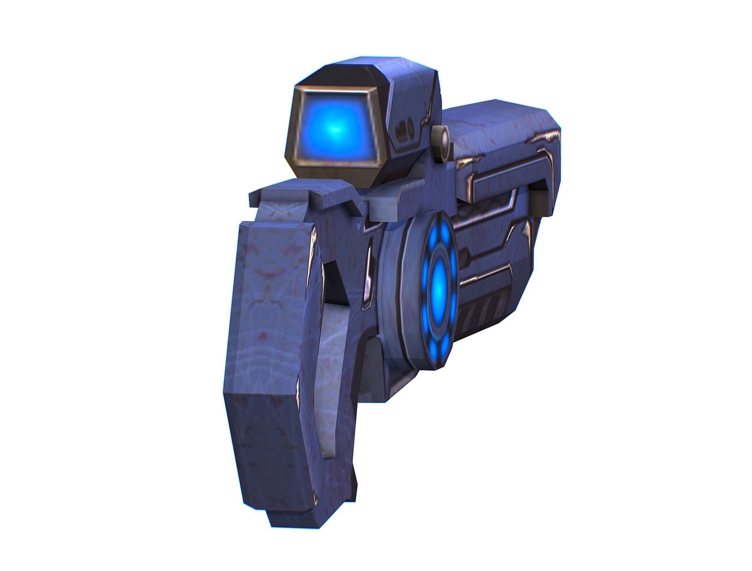 Assault rifle of the future weapon gun Nuff barrel blaster laser Low-poly 3D model_10