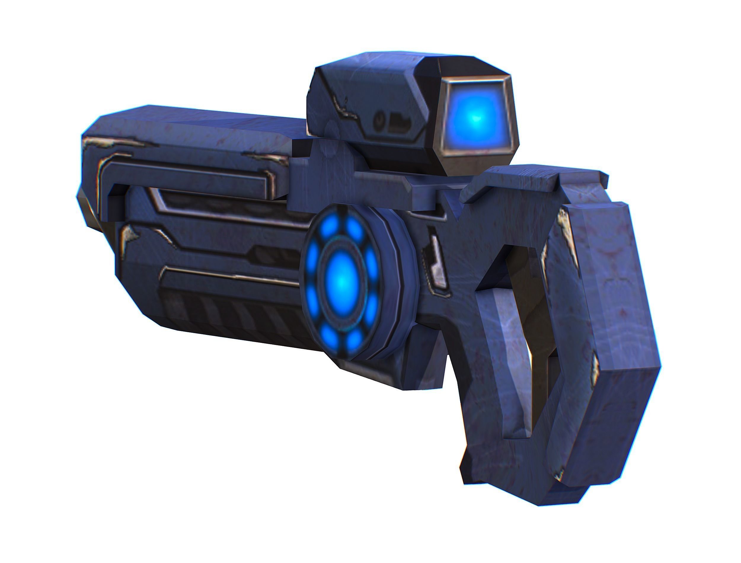 Assault rifle of the future weapon gun Nuff barrel blaster laser Low-poly 3D model_16