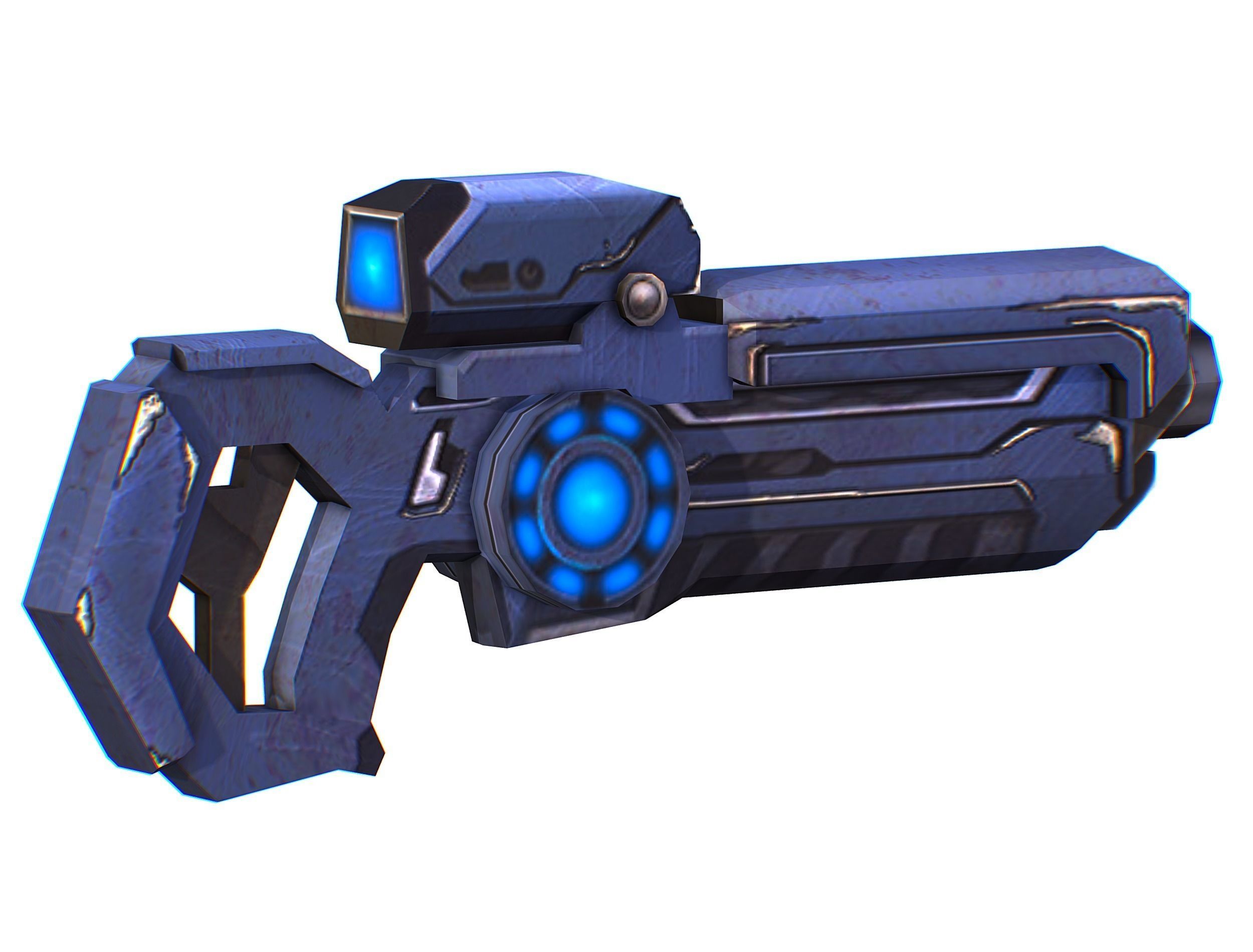 Assault rifle of the future weapon gun Nuff barrel blaster laser Low-poly 3D model_5