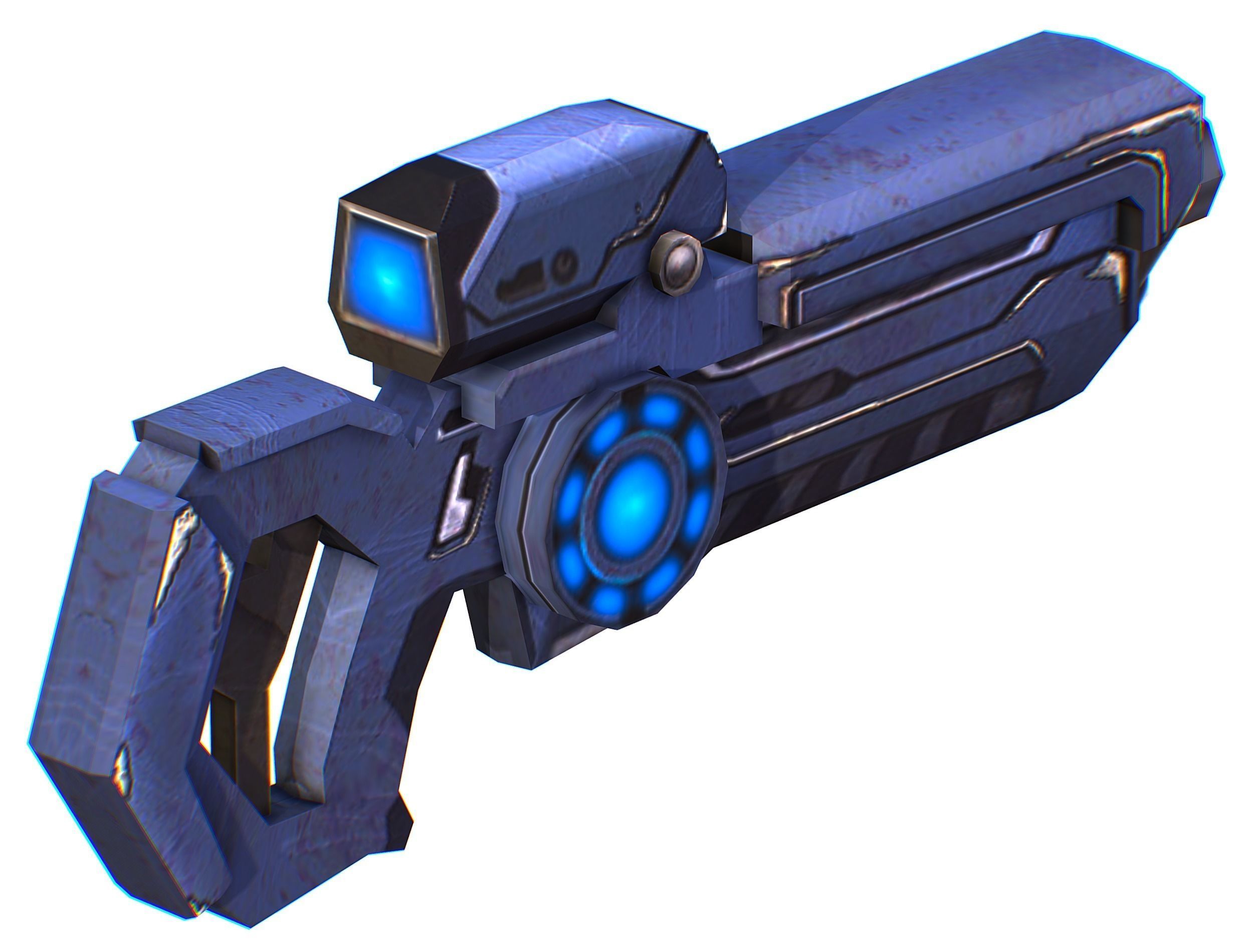 Assault rifle of the future weapon gun Nuff barrel blaster laser Low-poly 3D model_40