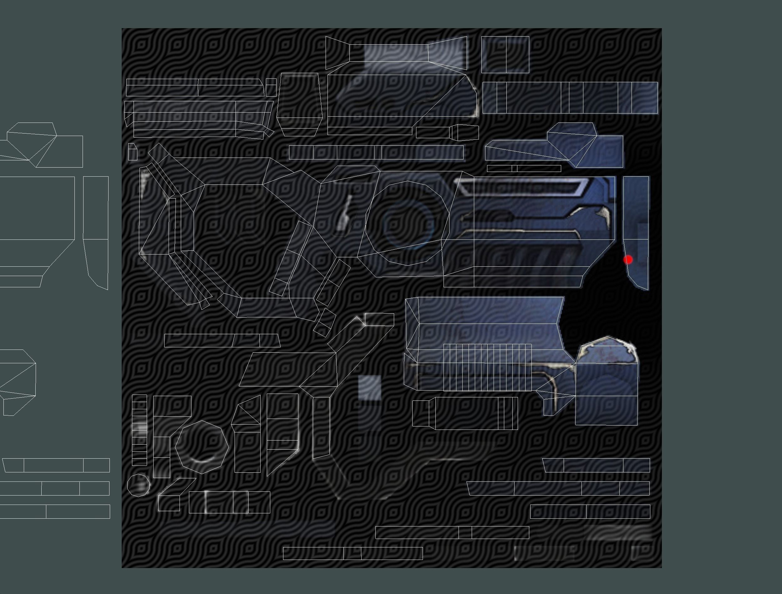 Assault rifle of the future weapon gun Nuff barrel blaster laser Low-poly 3D model_49