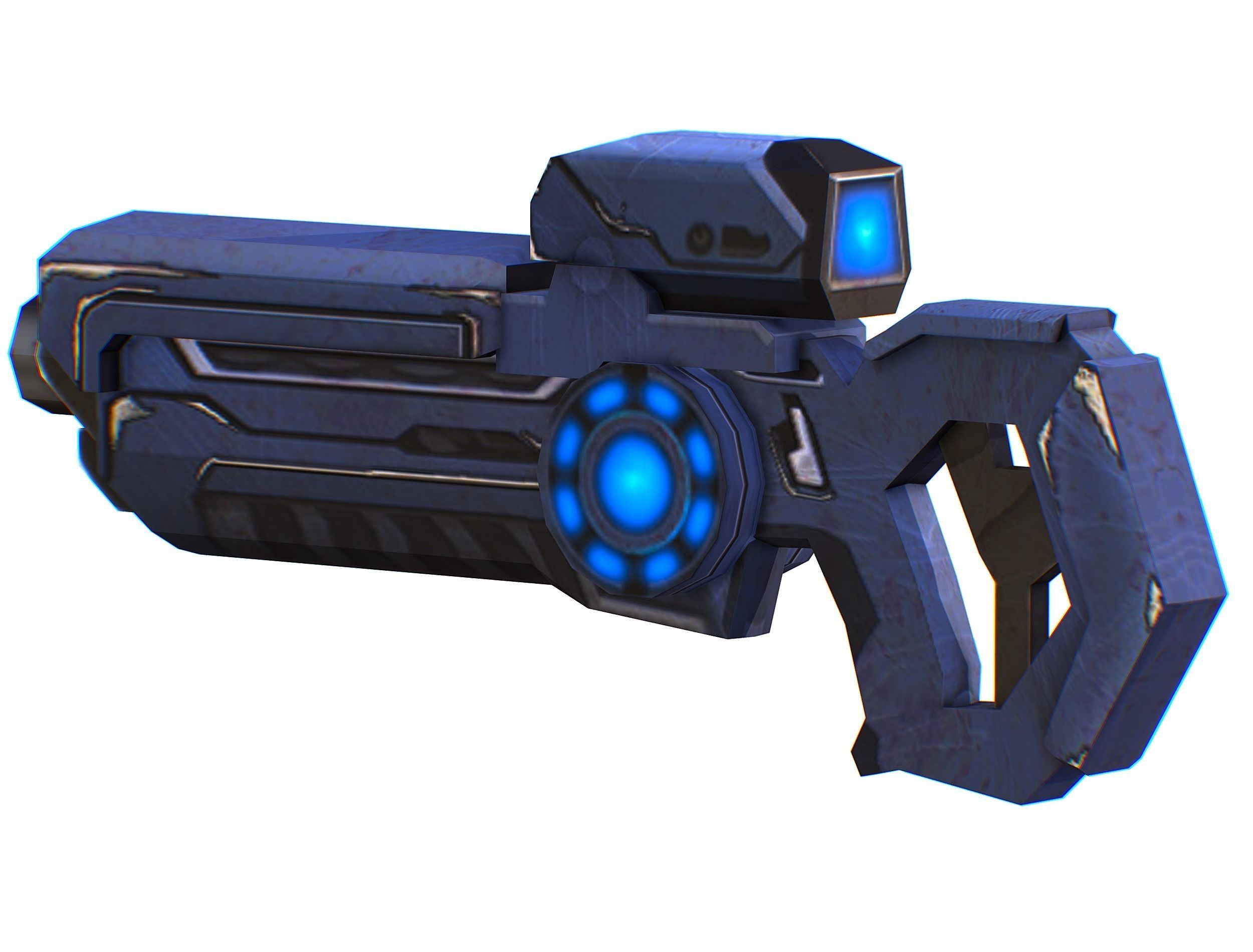 Assault rifle of the future weapon gun Nuff barrel blaster laser Low-poly 3D model_18