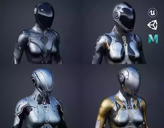 Sci-Fi Female Pack 3D Model Collection