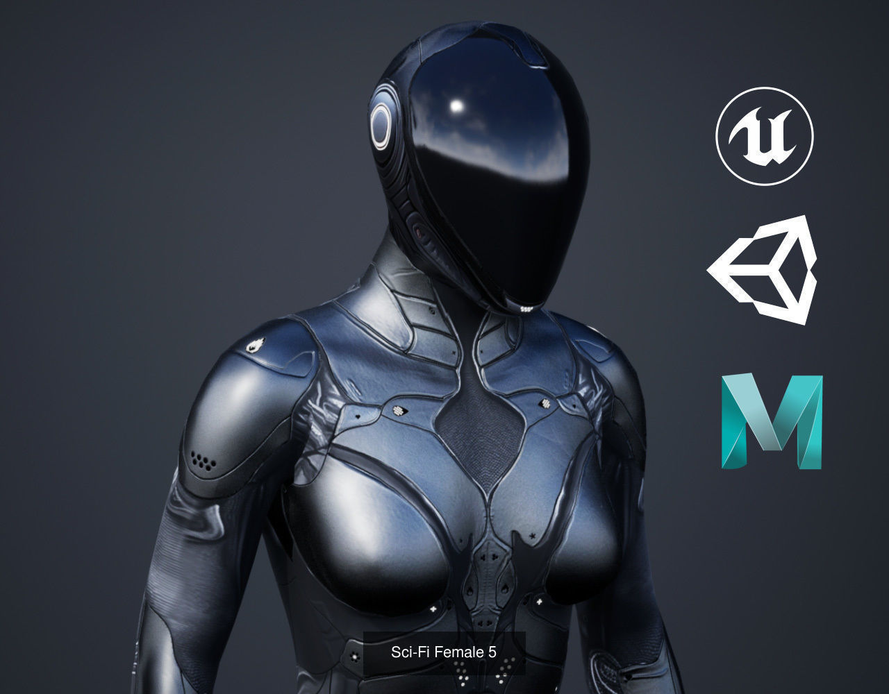 Sci-Fi Female Pack 3D Model Collection_9