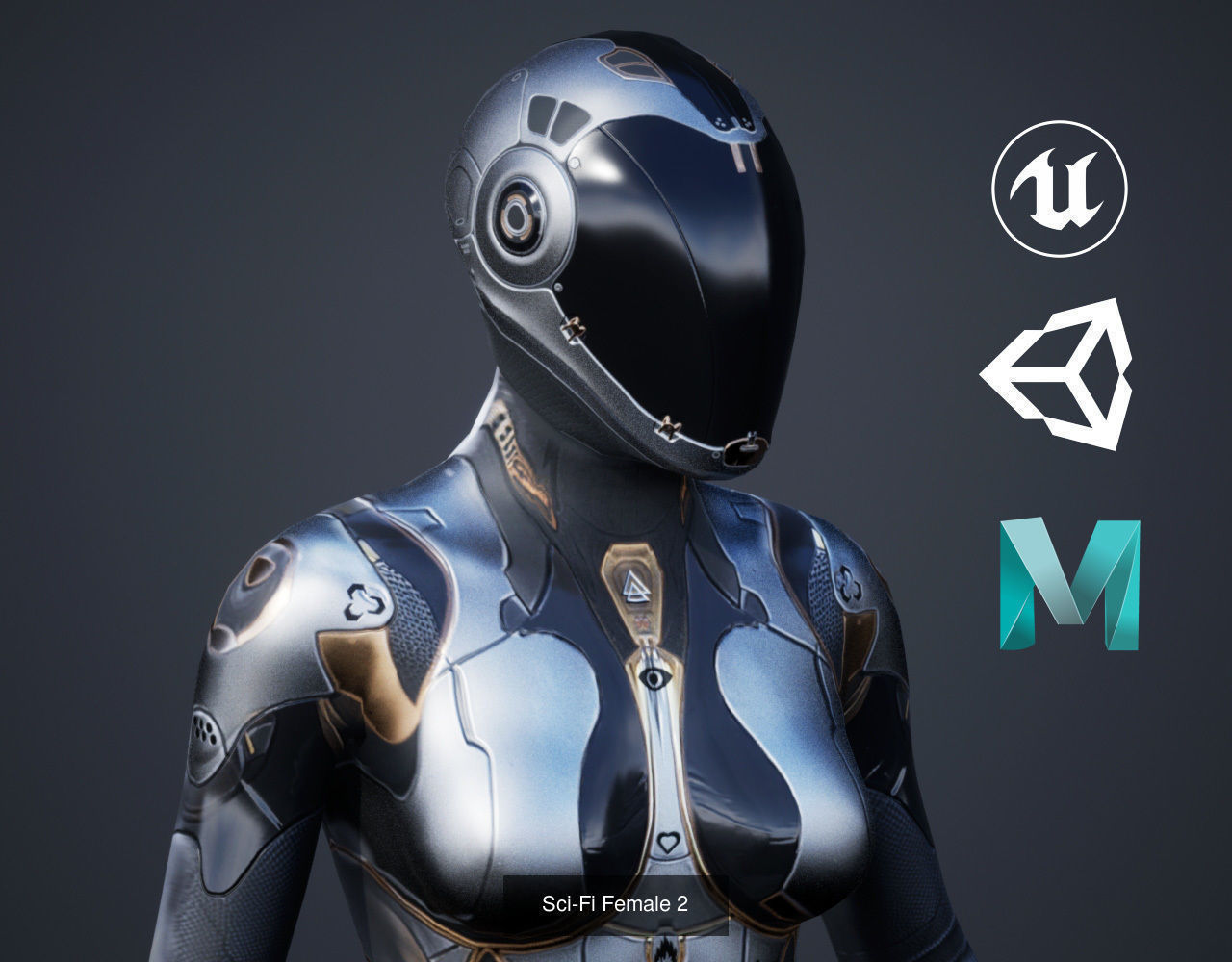 Sci-Fi Female Pack 3D Model Collection_8