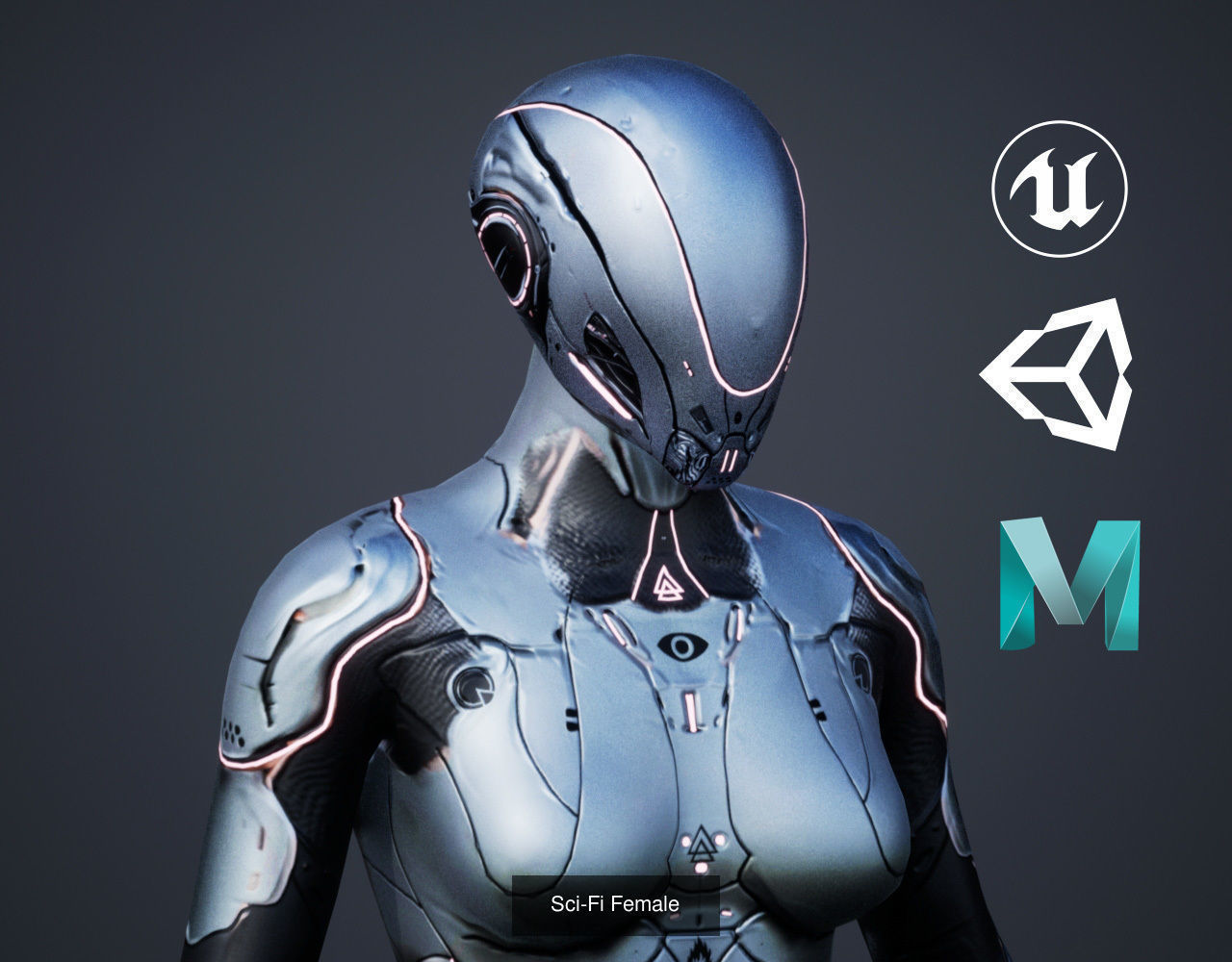 Sci-Fi Female Pack 3D Model Collection_11