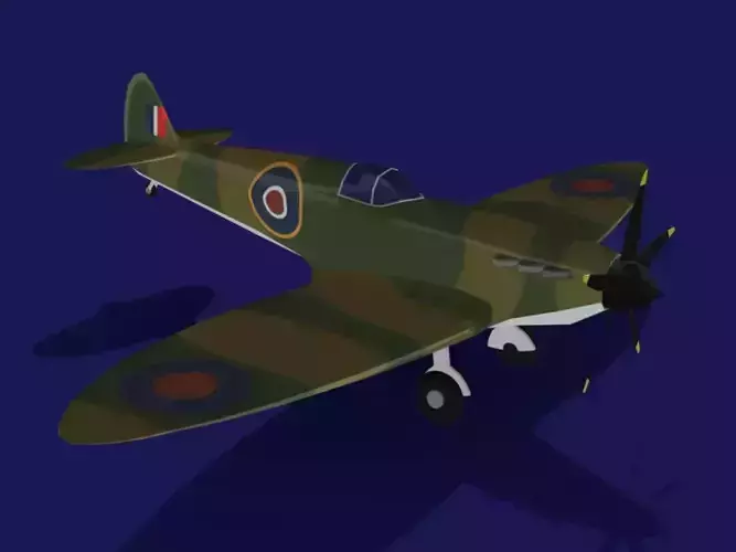 Low-poly Supermarine Spitfire aircraft asset