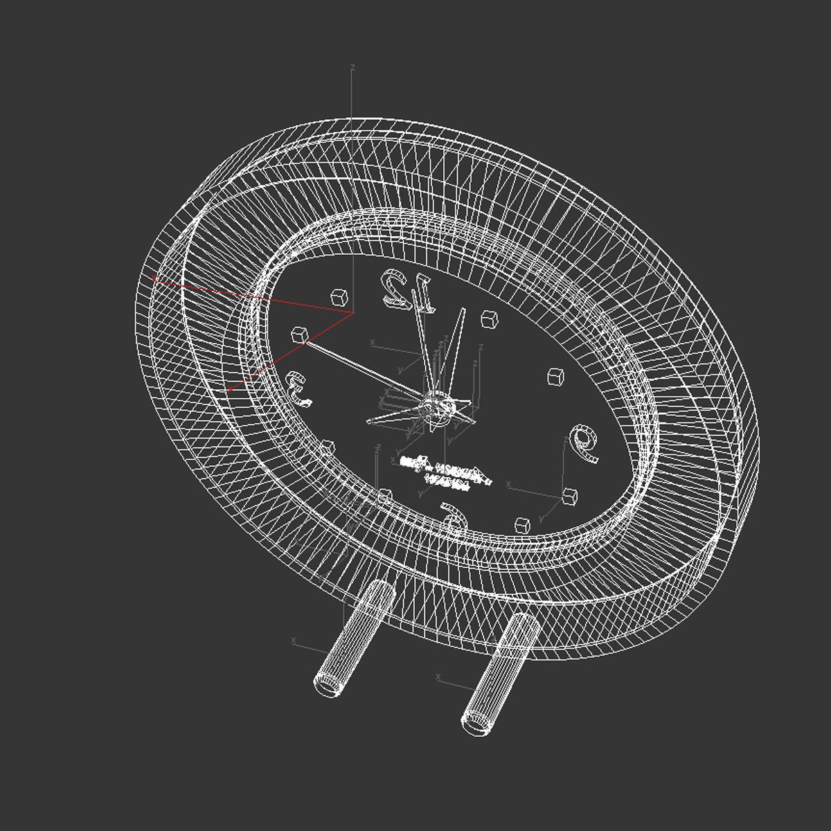 Addison Ross tortoiseshell silver alarm clock 3D model_7