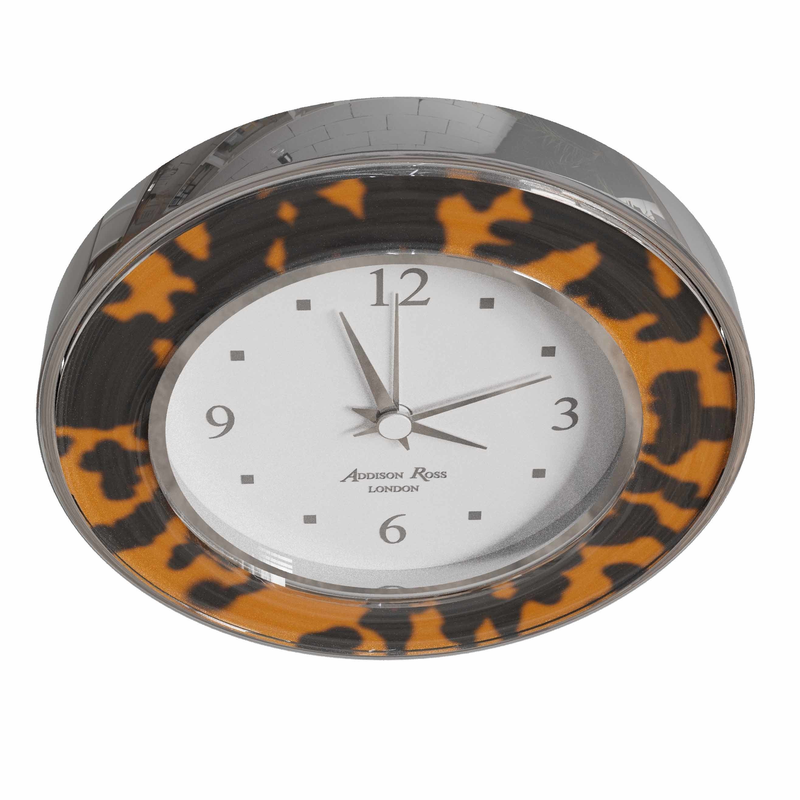 Addison Ross tortoiseshell silver alarm clock 3D model_4
