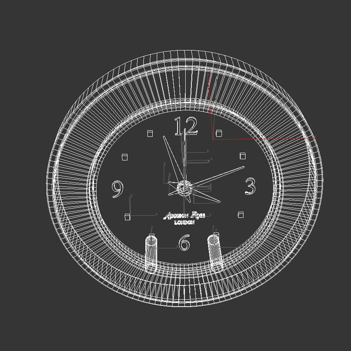 Addison Ross tortoiseshell silver alarm clock 3D model_6