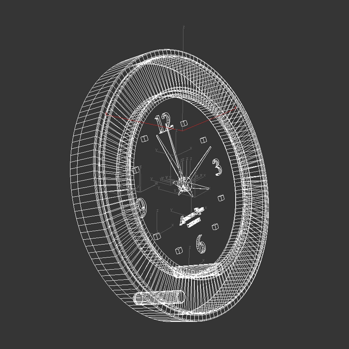 Addison Ross tortoiseshell silver alarm clock 3D model_5