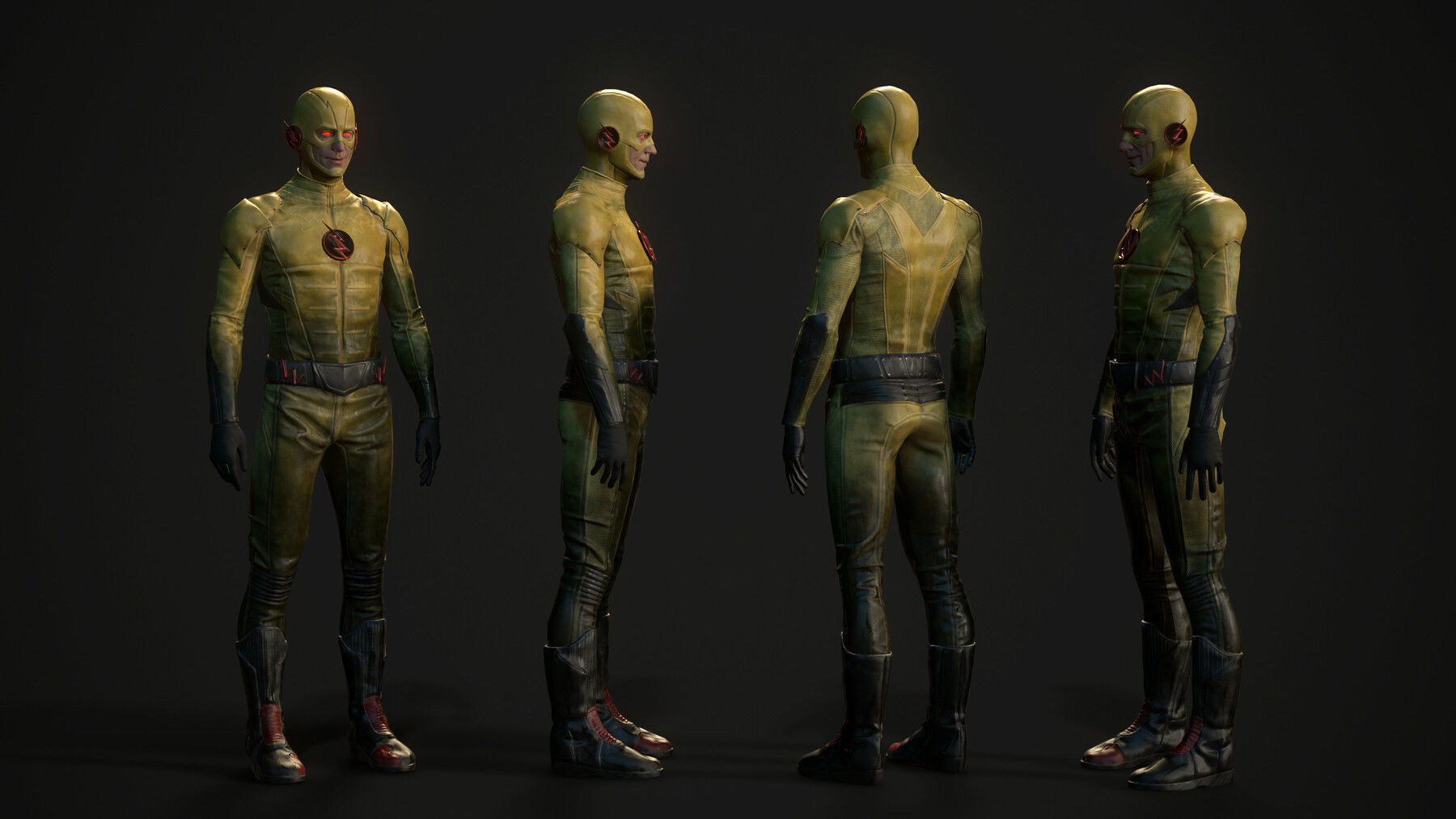3D game Model reference - Reverse-Flash Low-poly 3D model_2