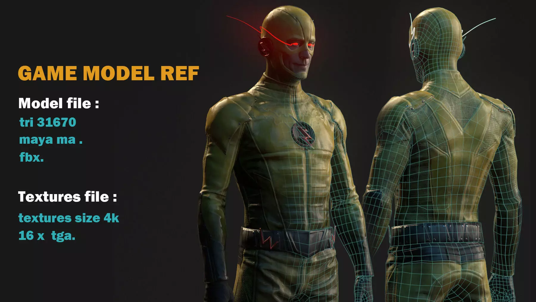 3D game Model reference - Reverse-Flash Low-poly 3D model_0