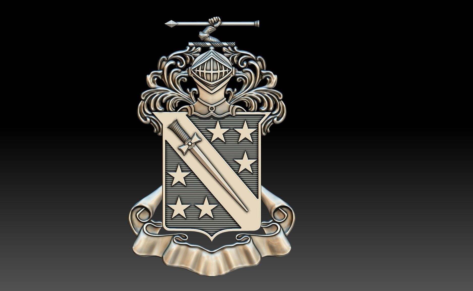 Frat Crest 3D print model_7