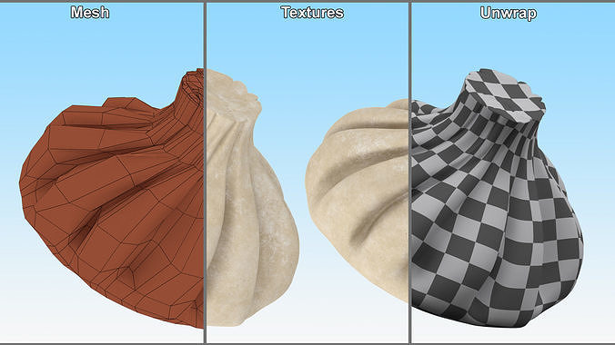 Raw Dumplings Collection 3 3D Model Pack 6