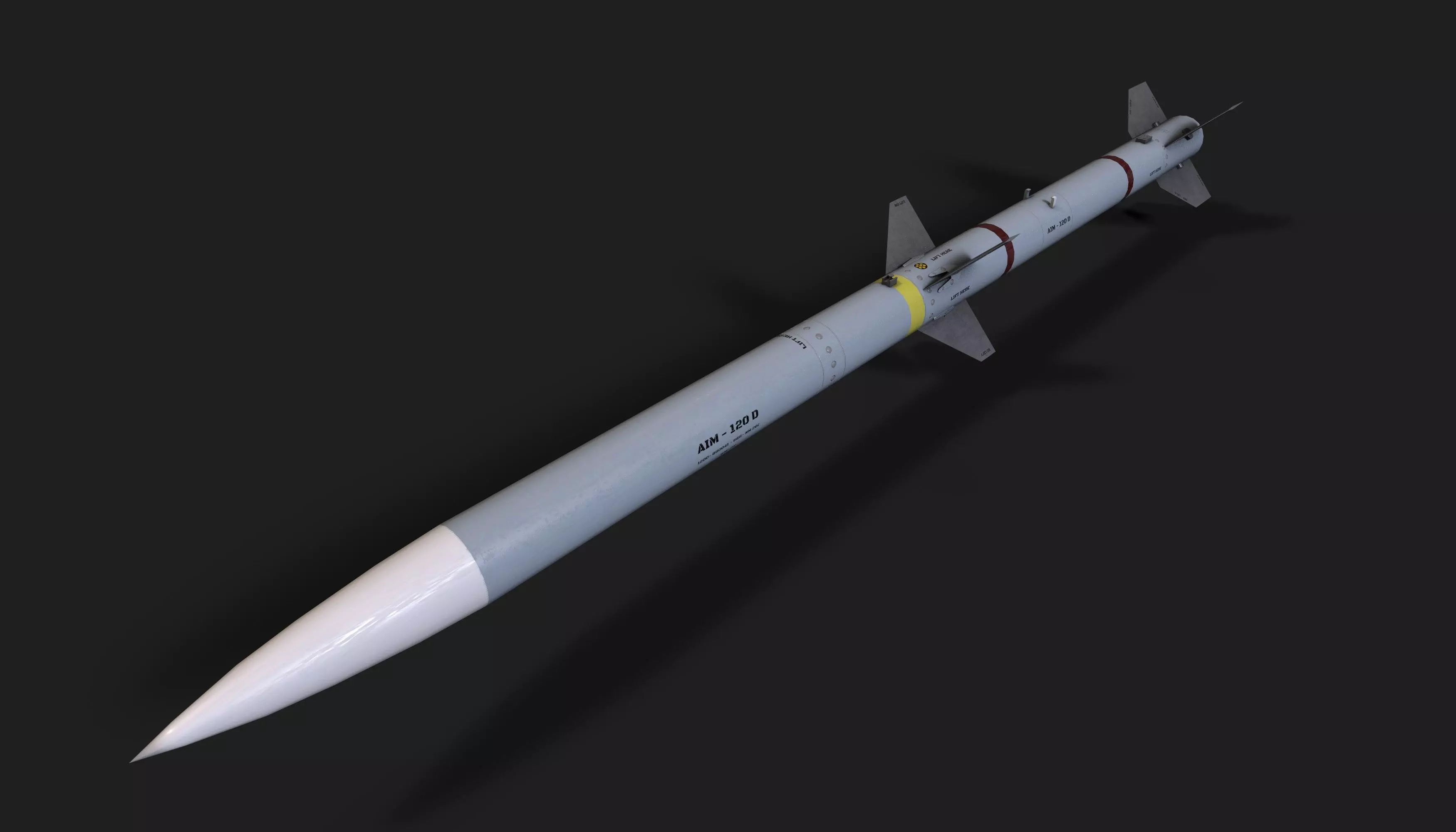 aim120 air to air missile Low-poly 3D model