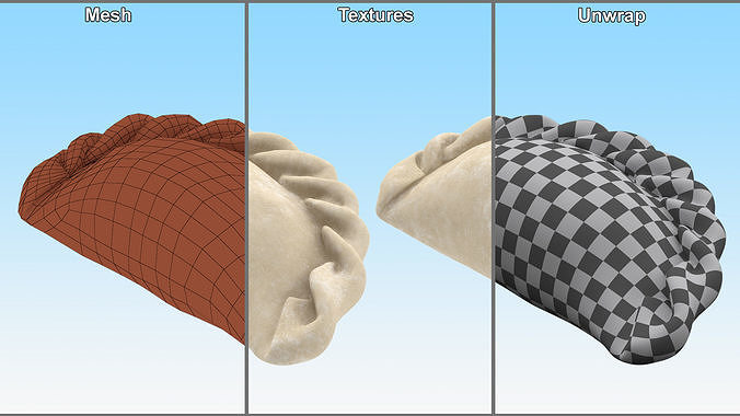 Raw Dumplings Collection 4 3D Model Pack 5