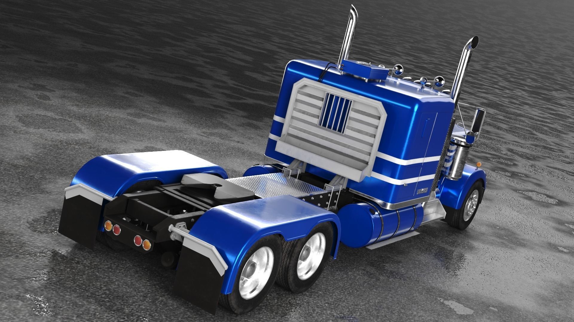 Kenworth W900 A 1981 Low-poly 3D model_2