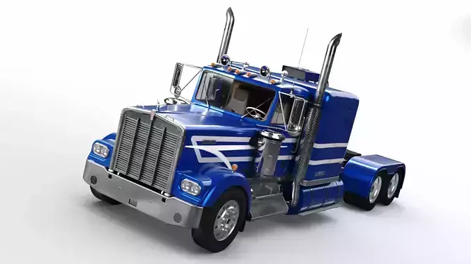 Kenworth W900 A 1981 Low-poly 3D model