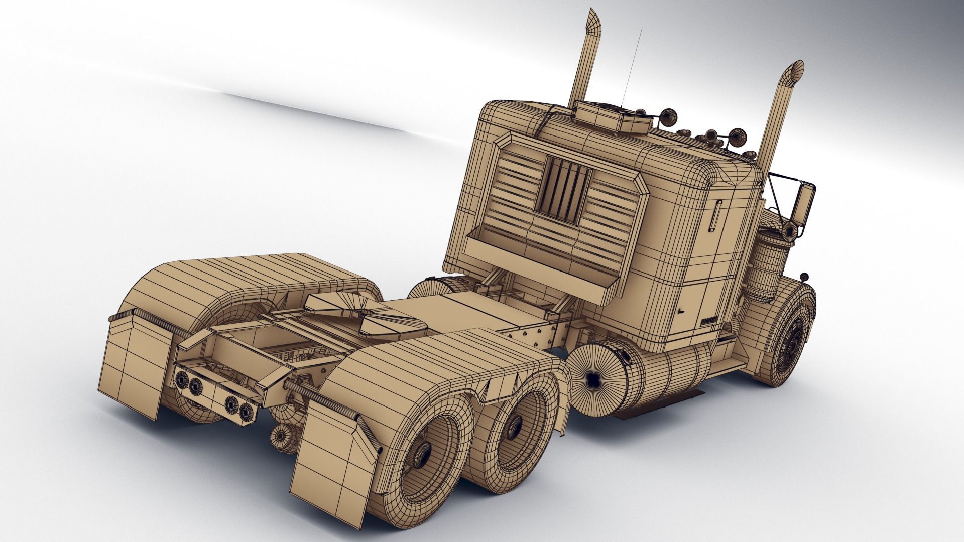 Kenworth W900 A 1981 Low-poly 3D model_14