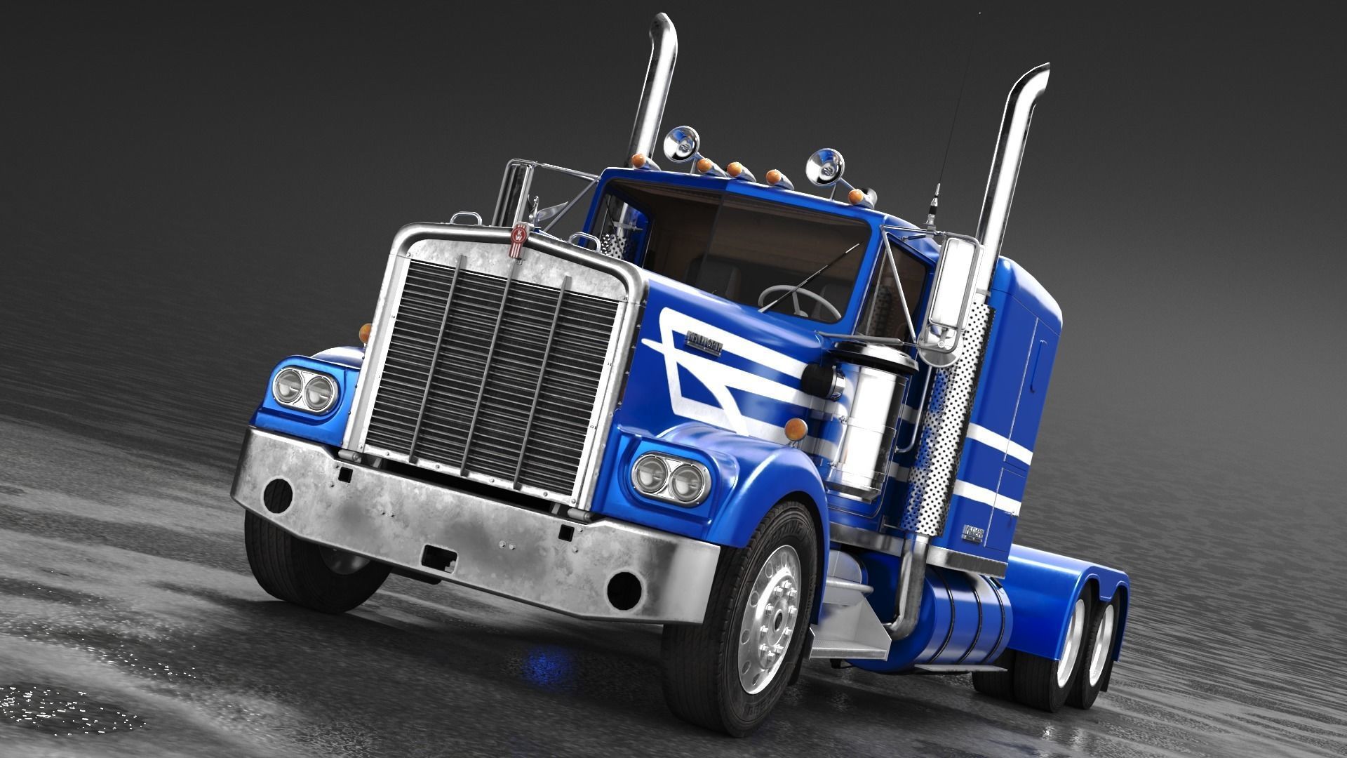 Kenworth W900 A 1981 Low-poly 3D model_5